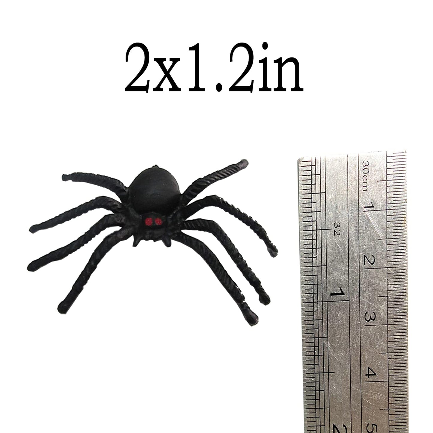 BAINFE 100PCS Realistic Plastic Spiders for Halloween Decor & Pranks