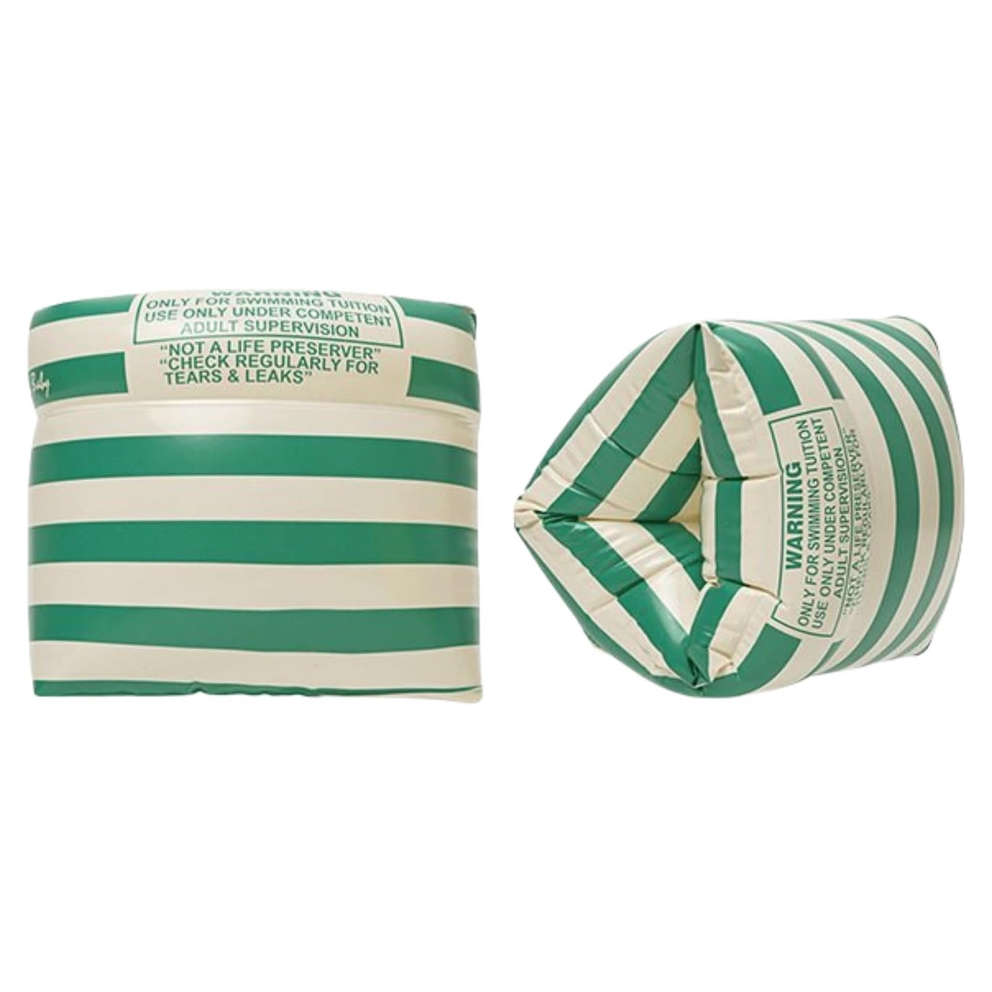 BAITEMJIA Arm Floaties - Vintage Green Stripe Pool Arm Bands for Kids & Adults
