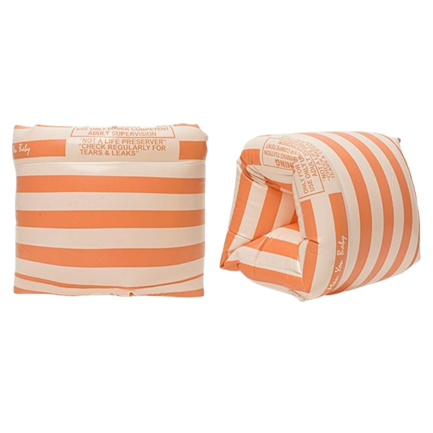 BAITEMJIA Arm Floaties - Vintage Orange Stripe Pool Floats for Kids & Adults