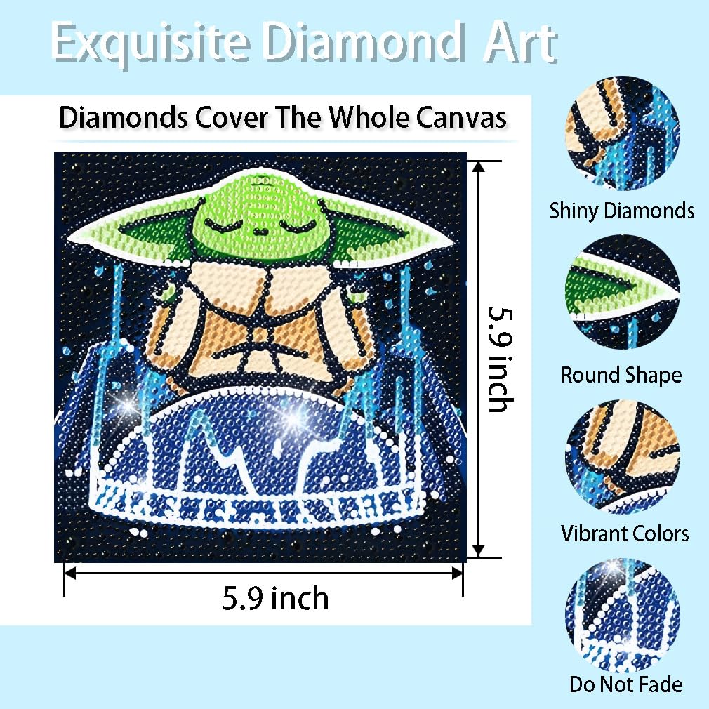 Baiwanerxiang Diamond Art Kits for Kids – 4-Piece 6x6 Inch 5D Crystal Mosaic