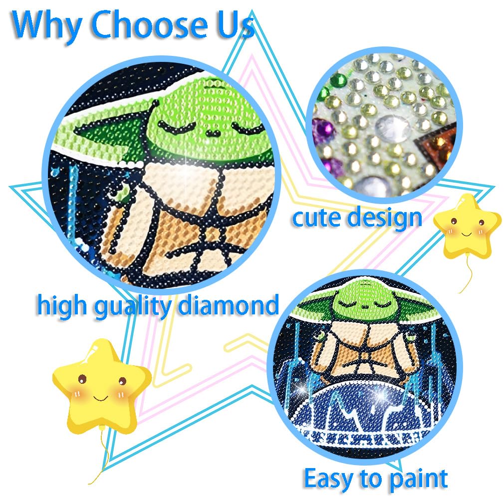 Baiwanerxiang Diamond Art Kits for Kids – 4-Piece 6x6 Inch 5D Crystal Mosaic