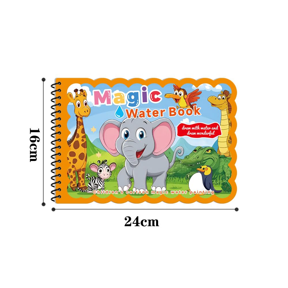 Baiyigs Water Coloring Book for Toddlers 3-5 – Reusable Watercolor Activity Set (4 Themed Books)