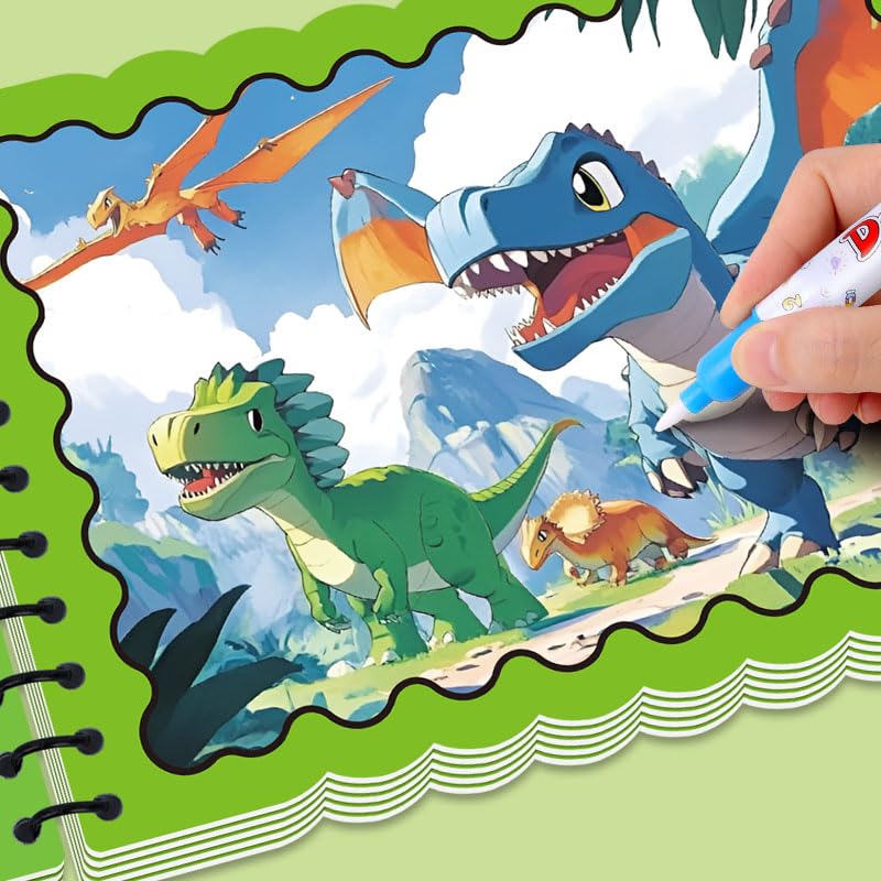Baiyigs Water Coloring Book for Toddlers 3-5 – Reusable Watercolor Activity Set (4 Themed Books)