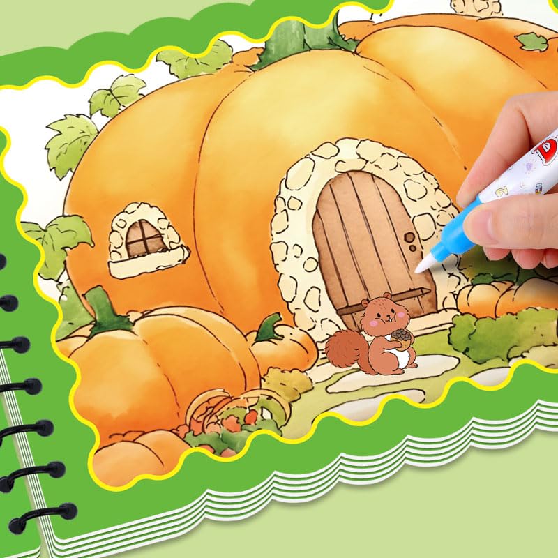 Baiyigs Water Coloring Book for Toddlers 3-5 – Reusable Watercolor Activity Set (4 Themed Books)