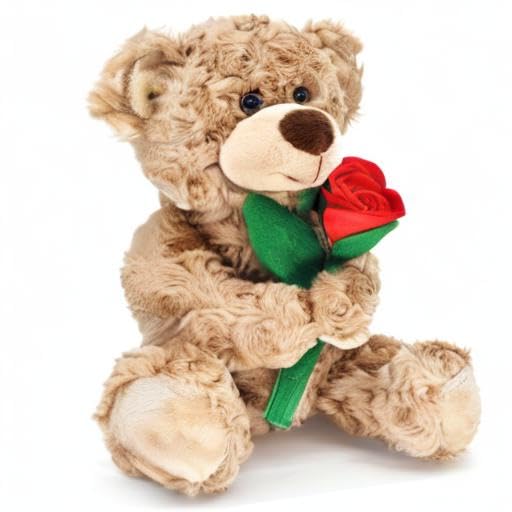 Bakalizoo 12'' Rose Teddy Bear – Soft Plush Gift for Her, Girlfriend, Mom | Cozy Home Decor