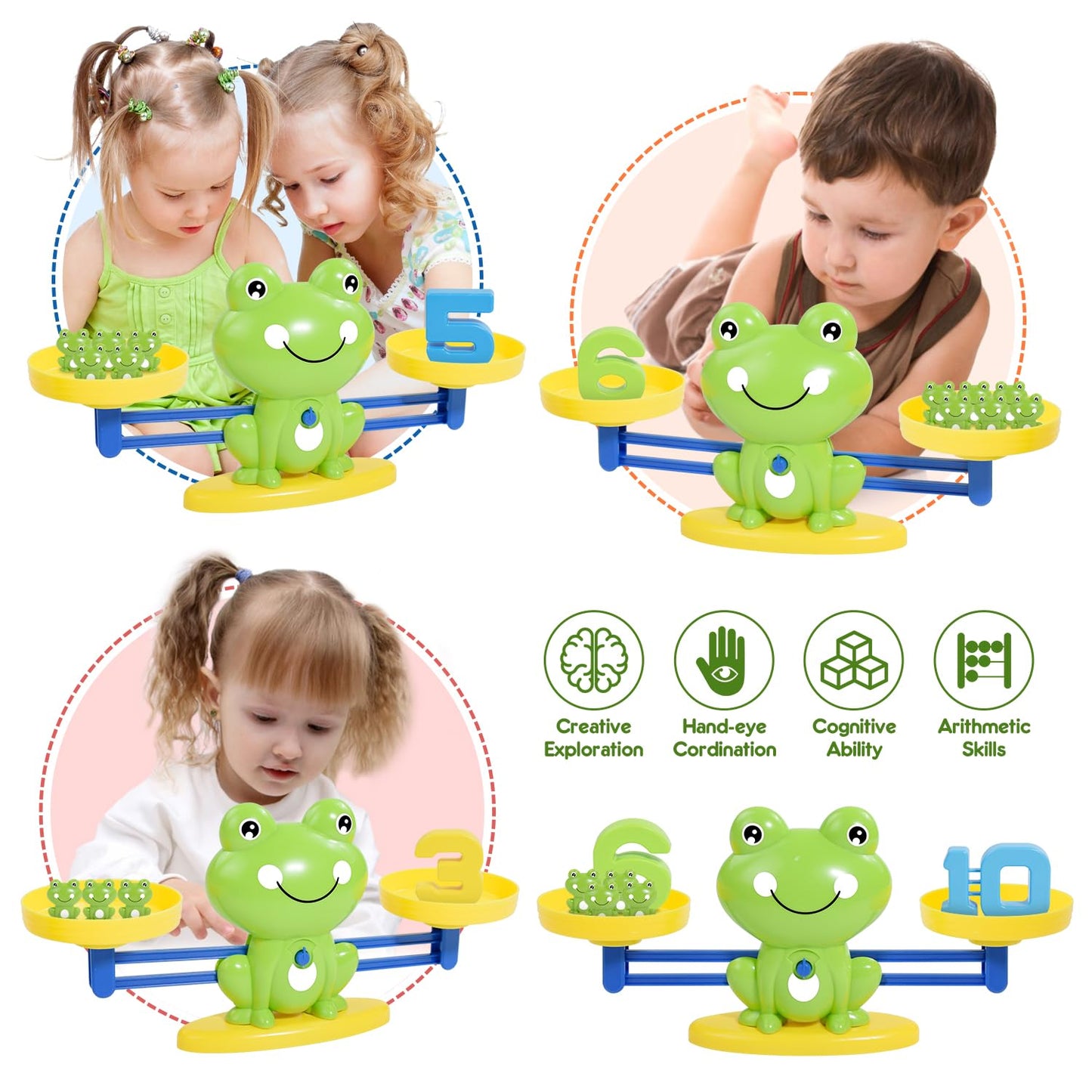 BAKAM Frog Balance Scale Toy – Montessori Math Games for Kids 3+ | STEM Educational Toys