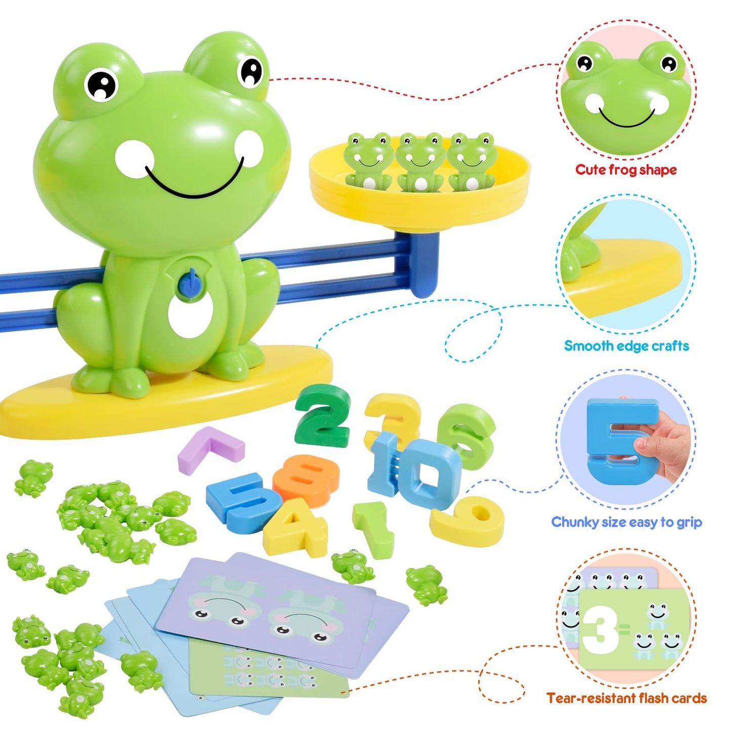 BAKAM Frog Balance Scale Toy – Montessori Math Games for Kids 3+ | STEM Educational Toys