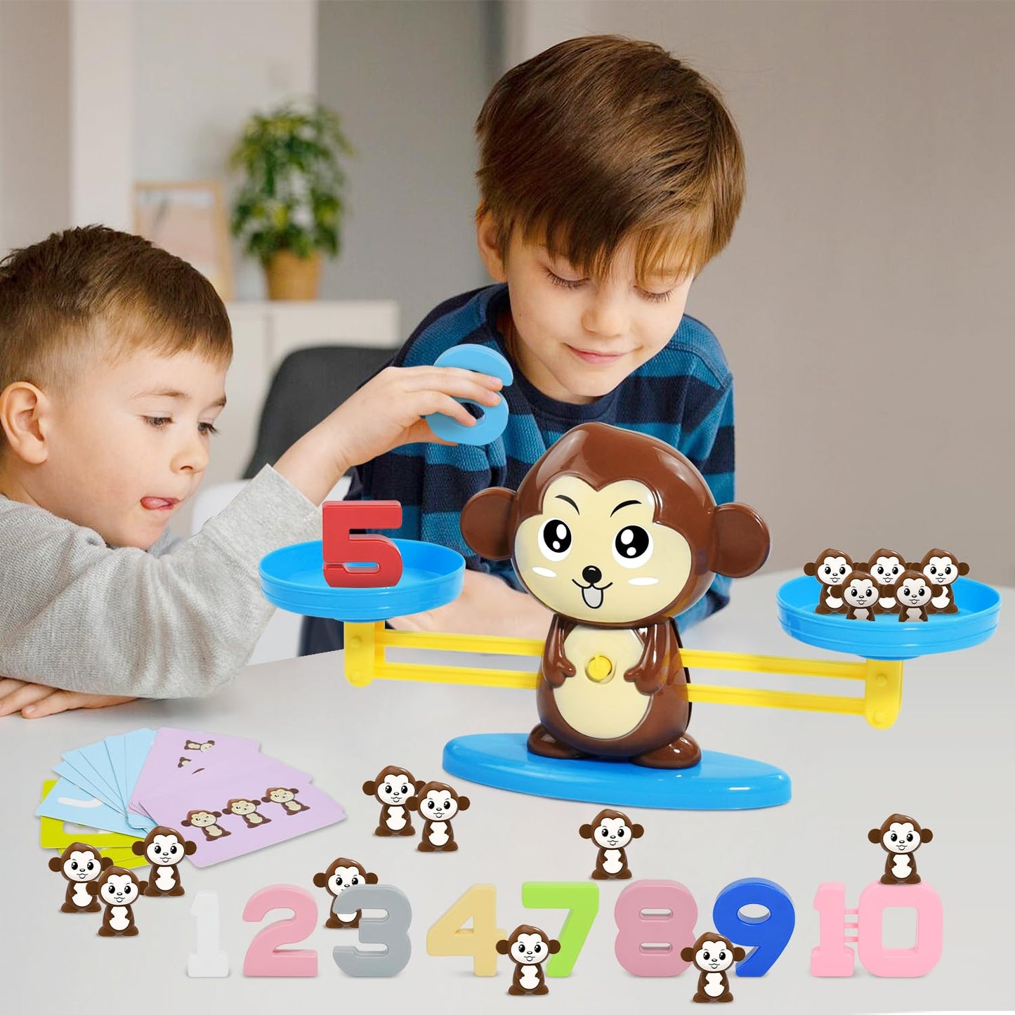 BAKAM Monkey Balance Scale Toy | Counting Blocks & Montessori Math Games for Kids 3+ | STEM Educational Toy