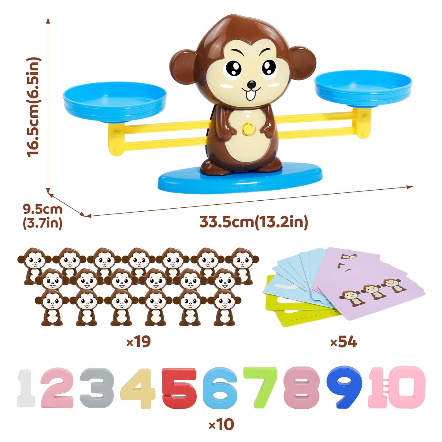 BAKAM Monkey Balance Scale Toy | Counting Blocks & Montessori Math Games for Kids 3+ | STEM Educational Toy