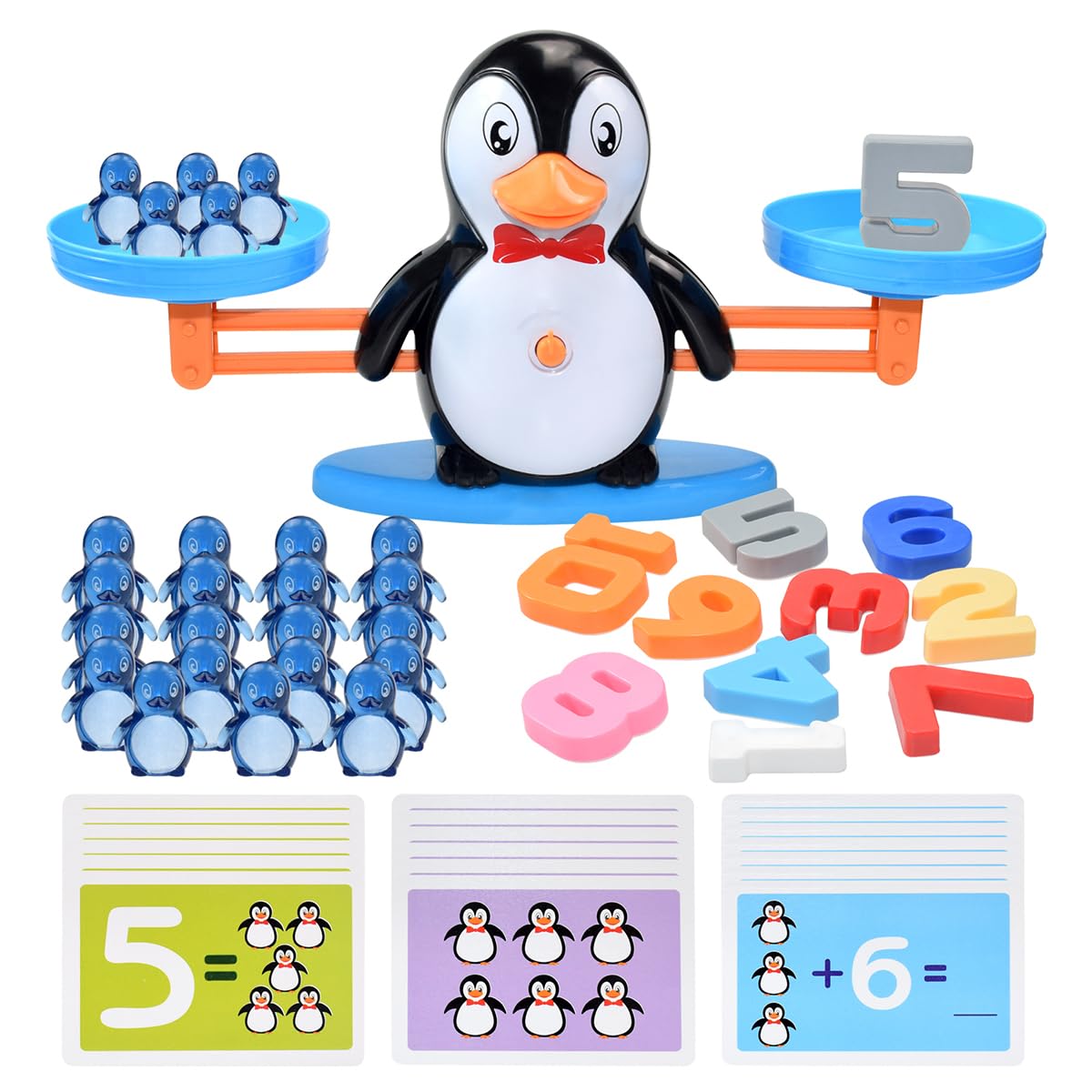 BAKAM Penguin Balance Scale – Montessori Math Blocks for Kids 3-7