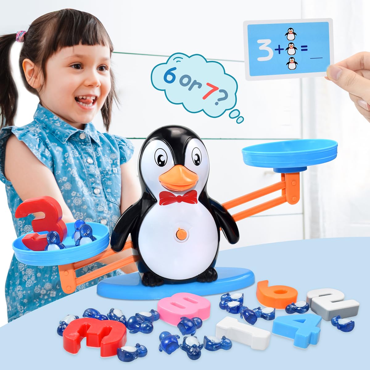 BAKAM Penguin Balance Scale – Montessori Math Blocks for Kids 3-7