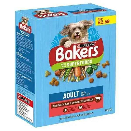 BAKERS Adult Beef with Vegetables Dry Dog Food 1kg PMP (Case of 5)