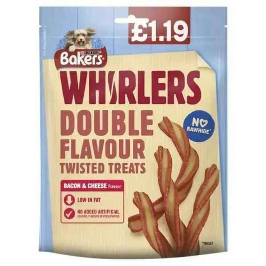 BAKERS Dog Treat Bacon and Cheese Whirlers 130g (Case of 6)