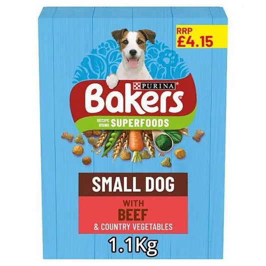 Bakers Small Dog 100% Complete with Tasty Beef & Country Vegetables 1.1kg (Case of 5)