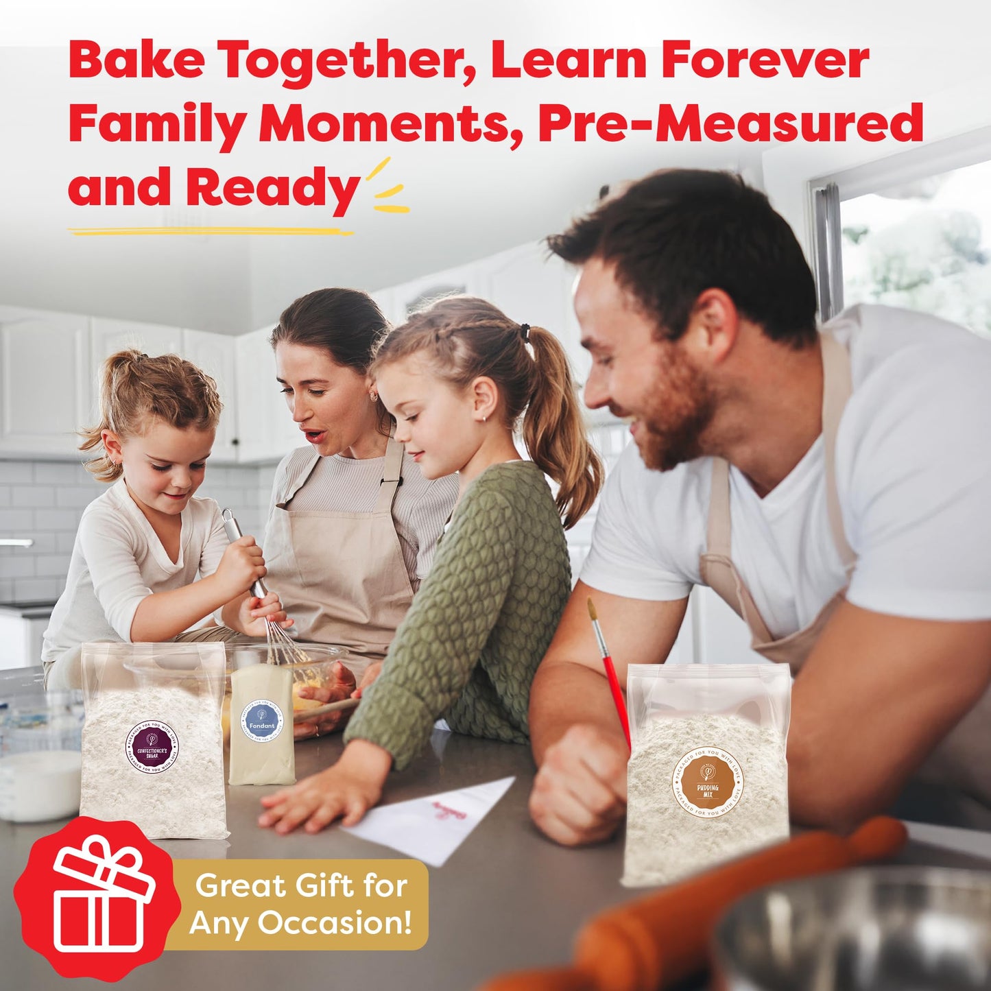Baketivity Masterpiece Cookies Kit for Kids – Premeasured Ingredients & Step-by-Step Artful Baking