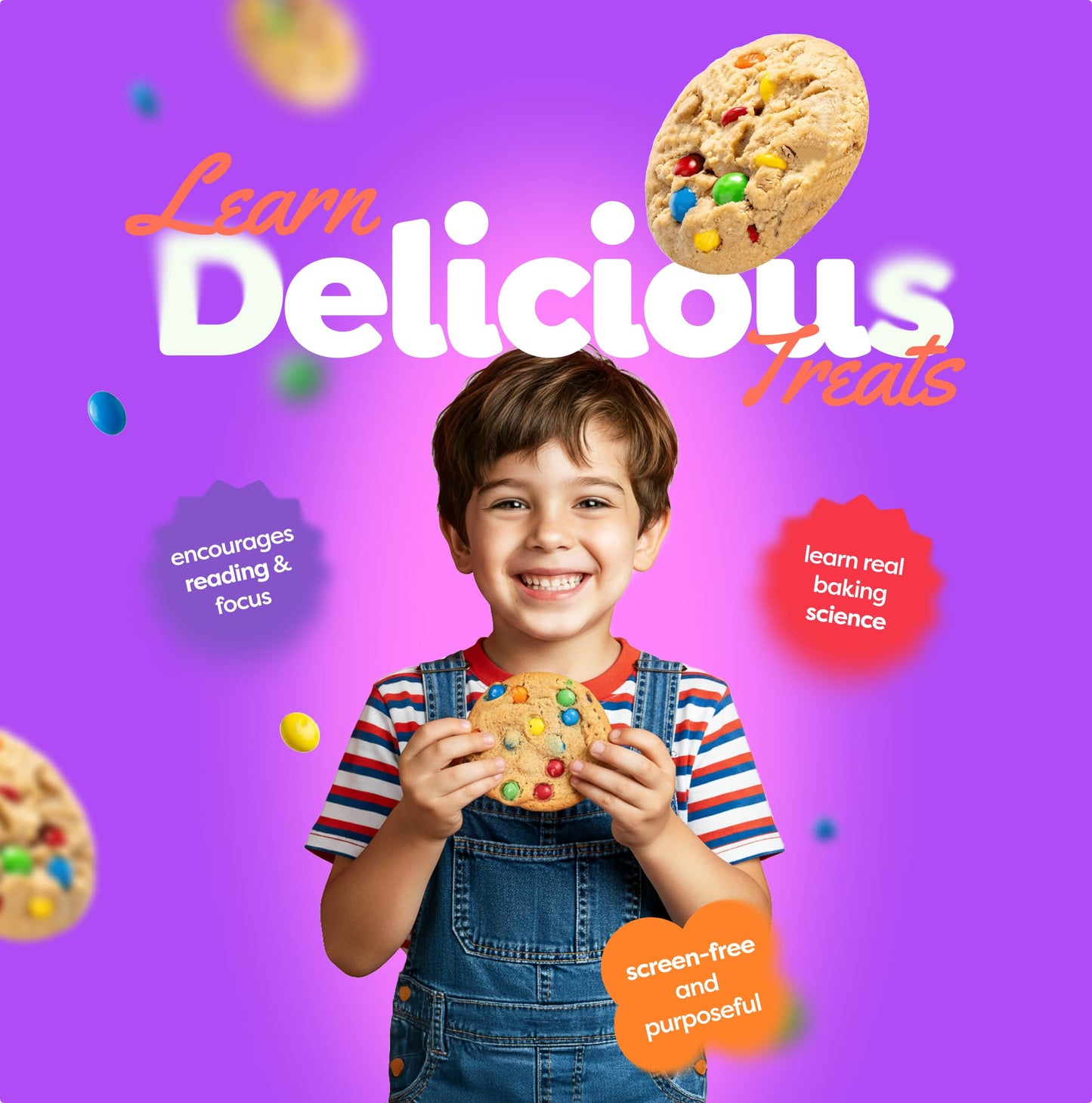 Baketivity Kids Baking DIY Activity Kit – Jumbo Yum&m Cookies, Pre-Measured Ingredients & Easy Recipe