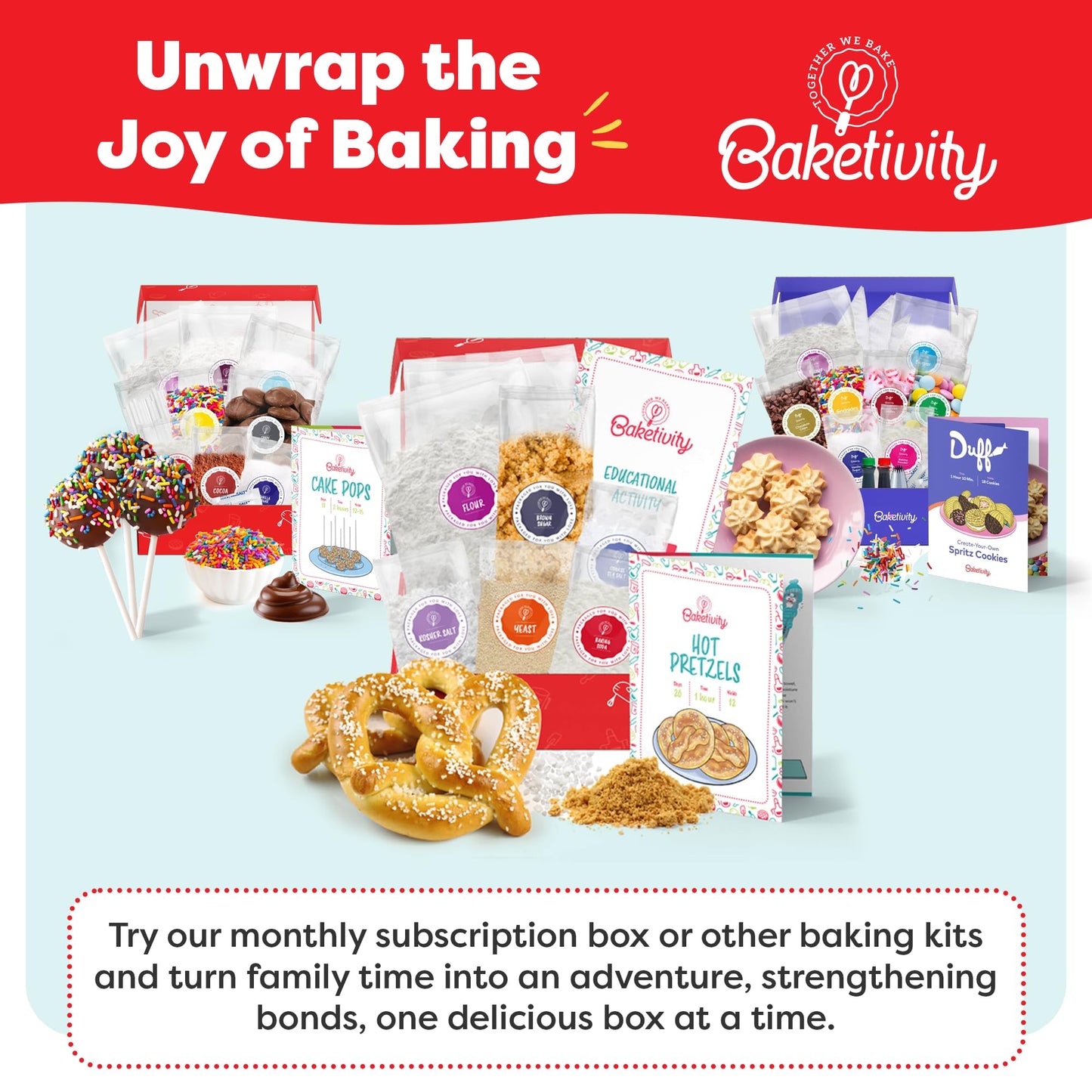 Baketivity Pretzel Making Kit for Kids 5-12+ | Hands-On Baking Set with Recipe & Ingredients