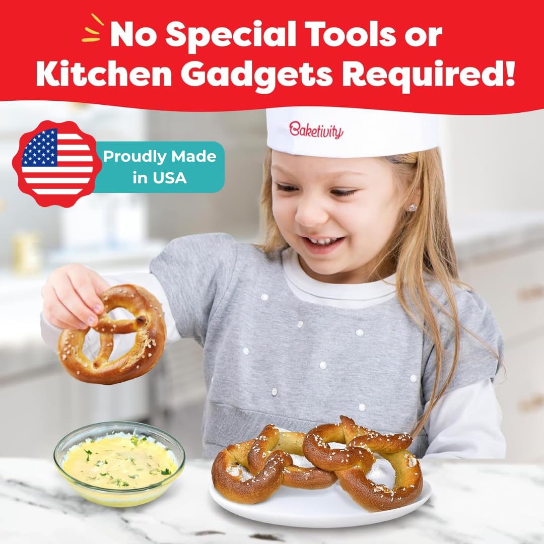 Baketivity Pretzel Making Kit for Kids 5-12+ | Hands-On Baking Set with Recipe & Ingredients