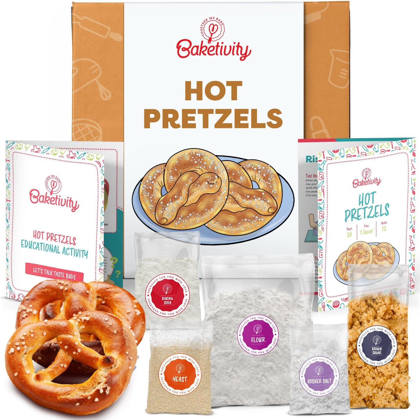 Baketivity Pretzel Making Kit for Kids 5-12+ | Hands-On Baking Set with Recipe & Ingredients