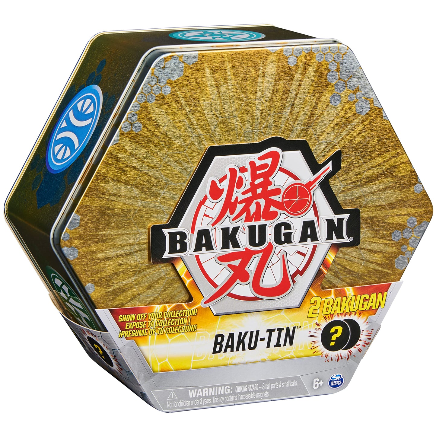 Bakugan Baku-Tin Premium Storage Tin with 2 Mystery Bakugan — Ages 6+