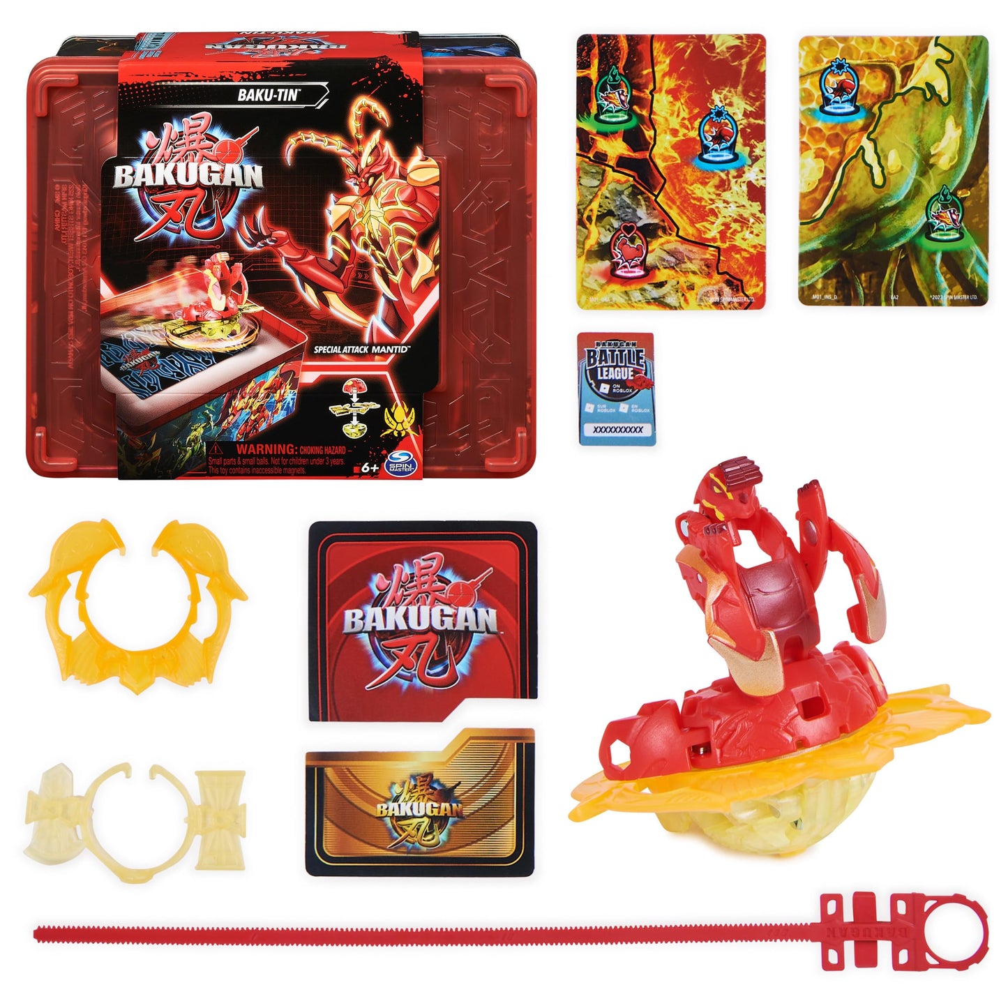 Bakugan Baku-tin with Special Attack Mantid — Spin, Storage & Customizable Battle Tin