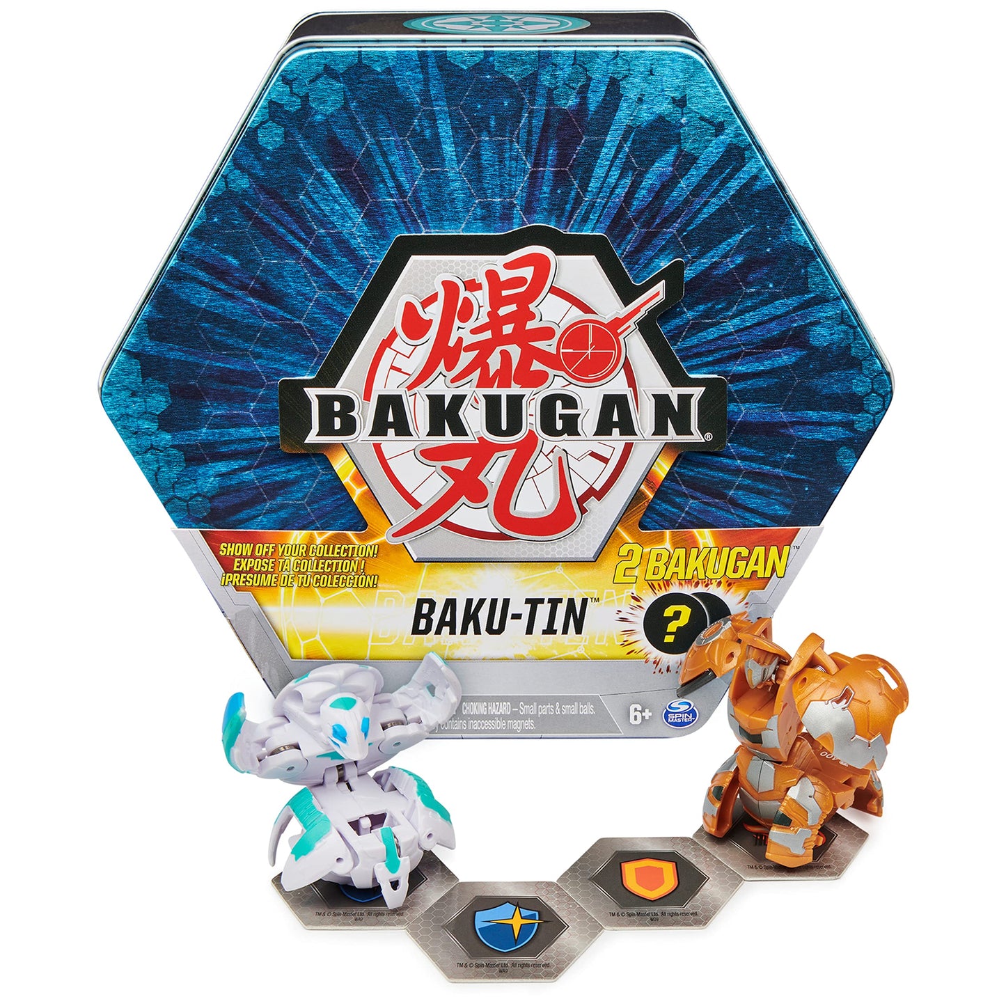 Bakugan Baku-Tin Premium Storage Tin with 2 Mystery Bakugan — Ages 6+