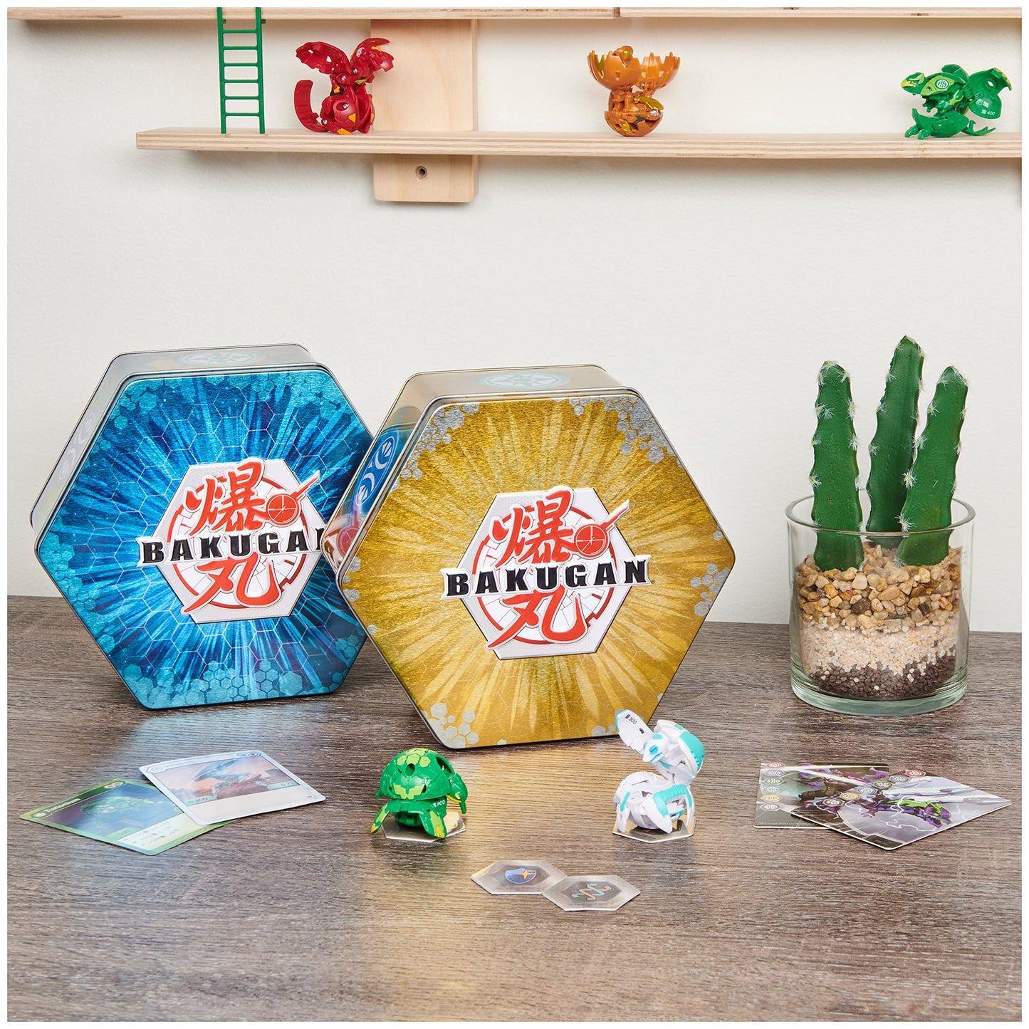 Bakugan Baku-Tin Premium Storage Tin with 2 Mystery Bakugan — Ages 6+