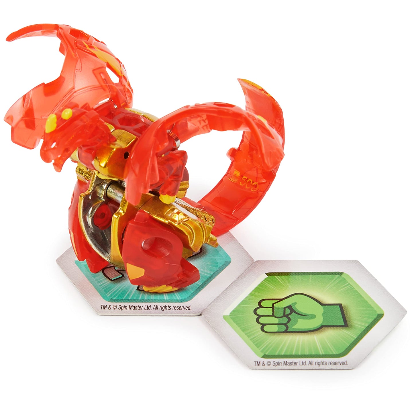 Bakugan Evolutions Dragonoid Red Platinum Series – True Metal Bakugan with 2 BakuCores & Character Card