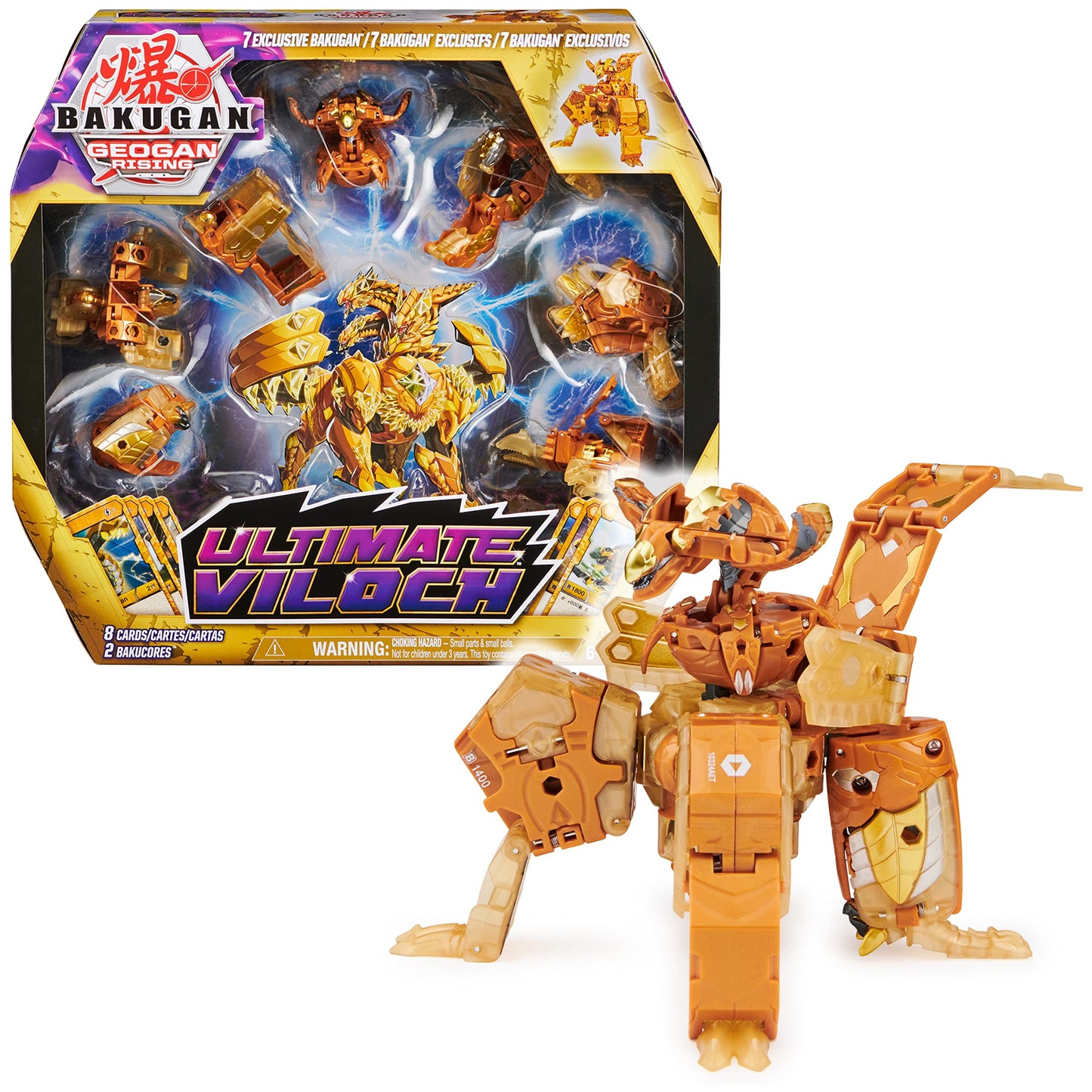 Bakugan Ultimate Viloch 7-in-1 Exclusive Bakugan – Geogan Rising Collectible Battle Set