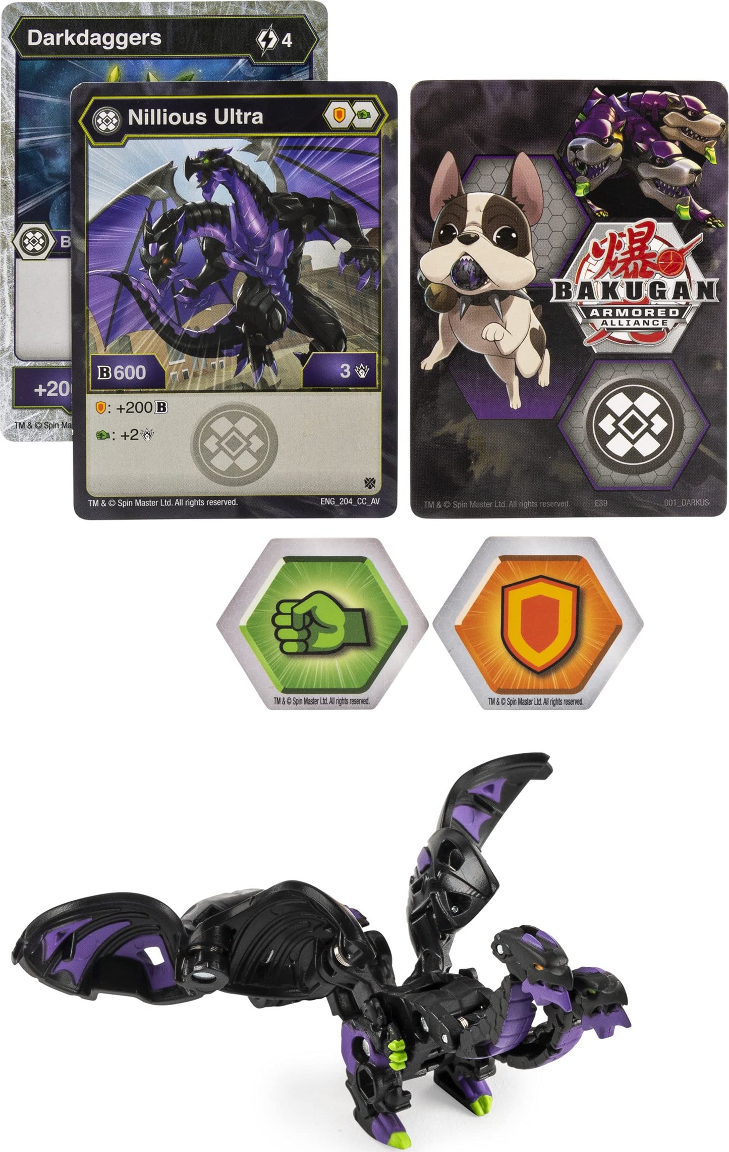 Bakugan Ultra Nillious 3-Inch Armored Alliance Figure & Card | Collectible Battle Set