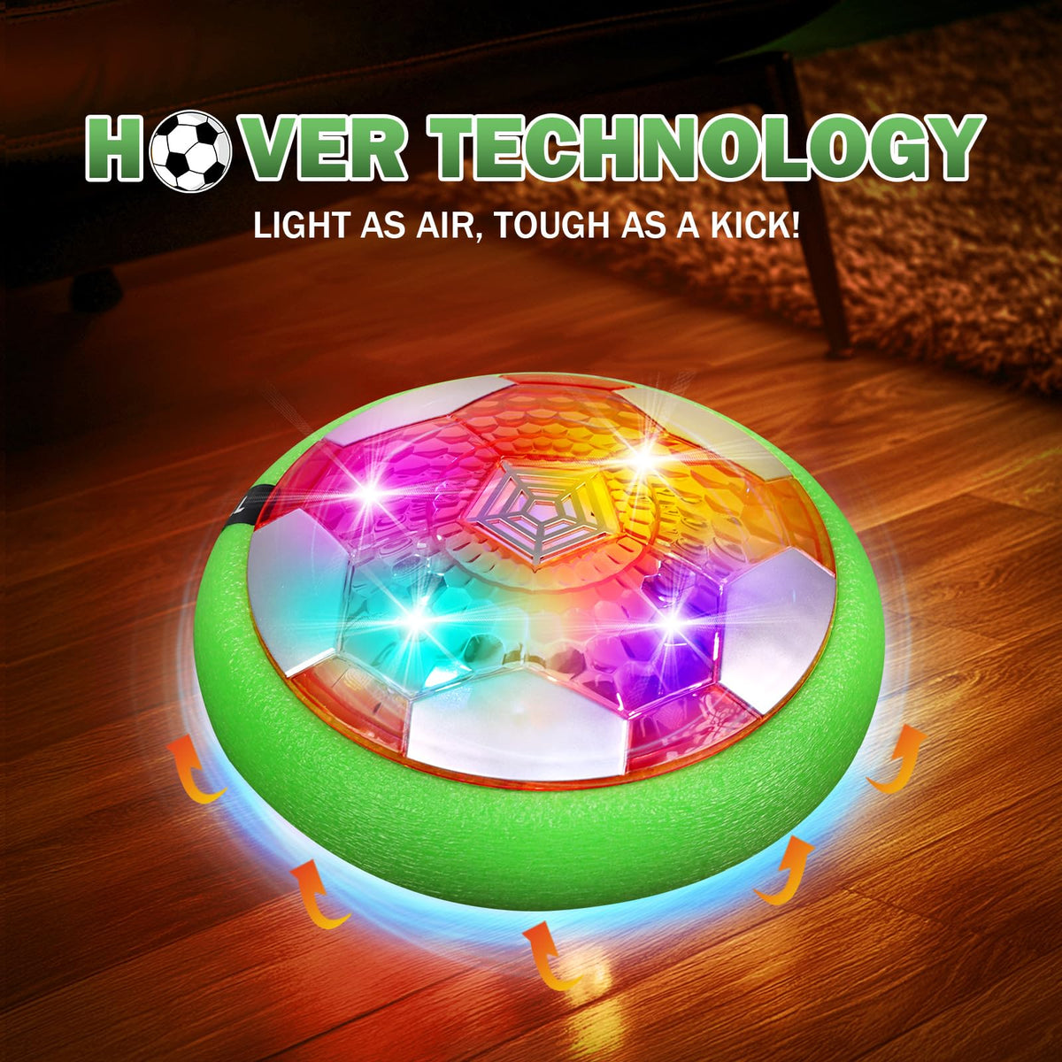 BaLaM Hover Soccer Ball for Kids 3-12 | Rechargeable LED Indoor Toy