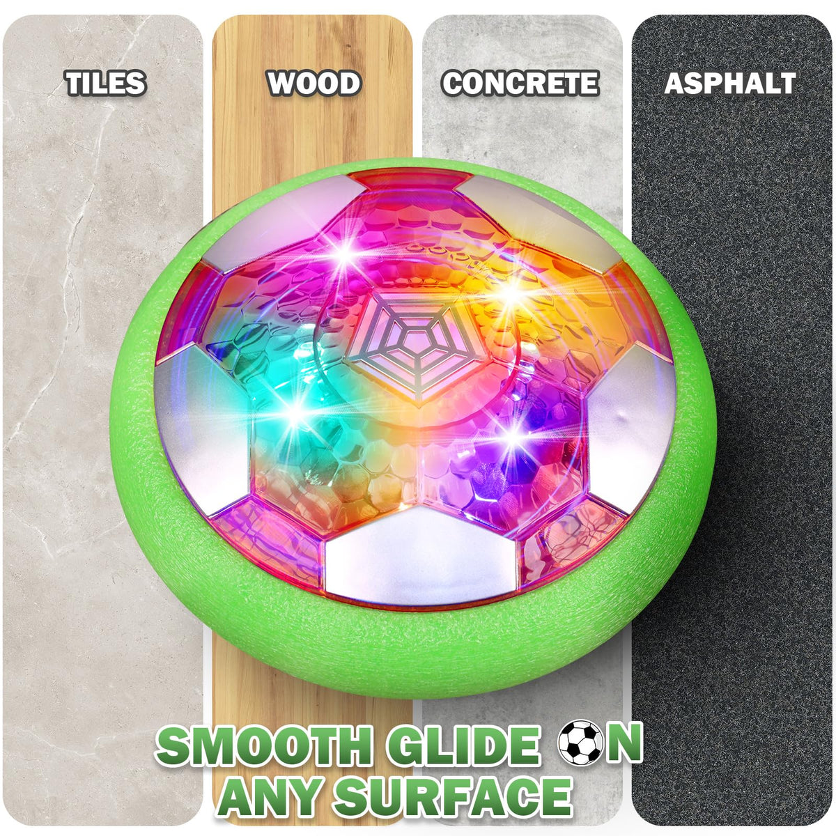 BaLaM Hover Soccer Ball for Kids 3-12 | Rechargeable LED Indoor Toy