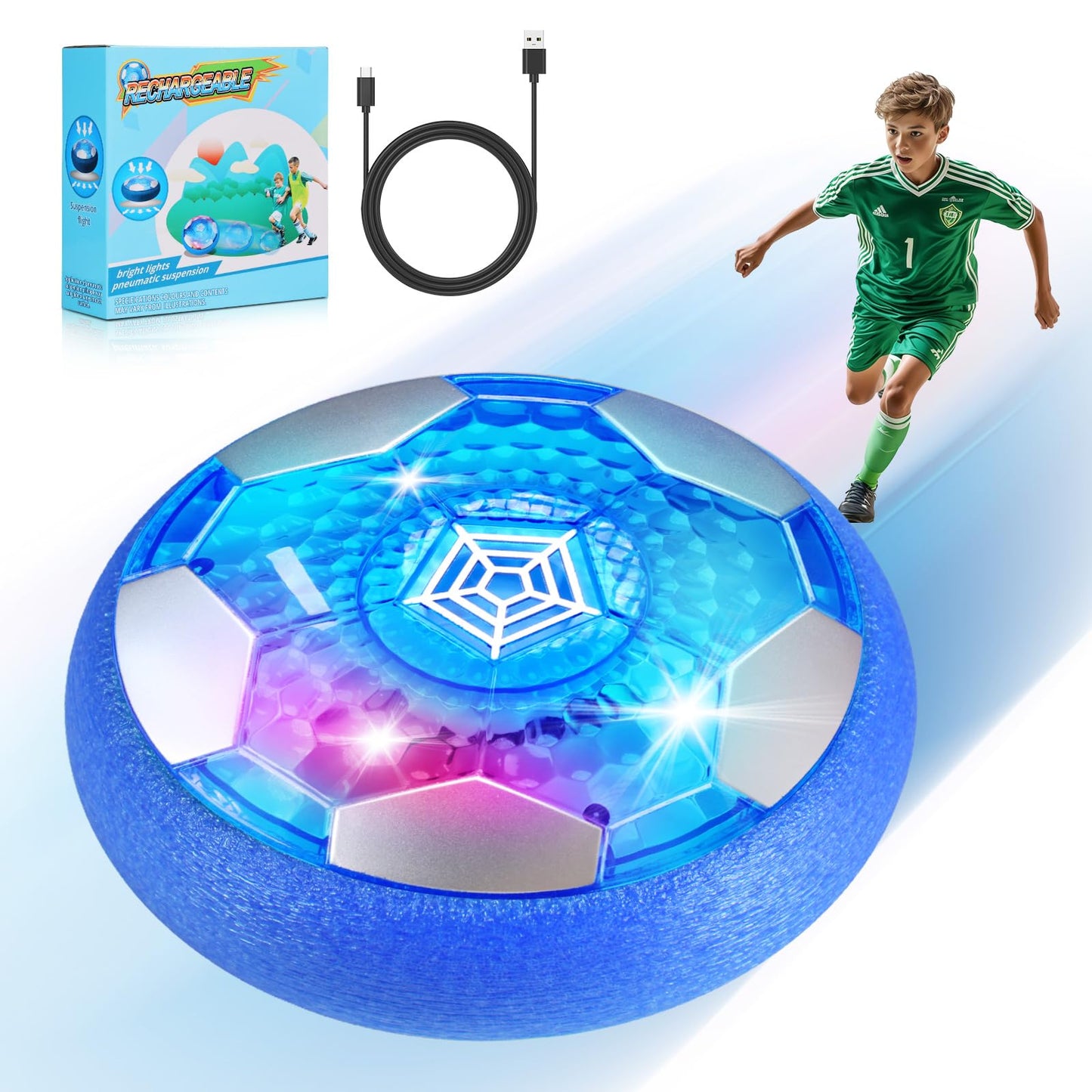 BaLaM Hover Soccer Ball for Kids – Rechargeable Indoor LED Light-Up Ball