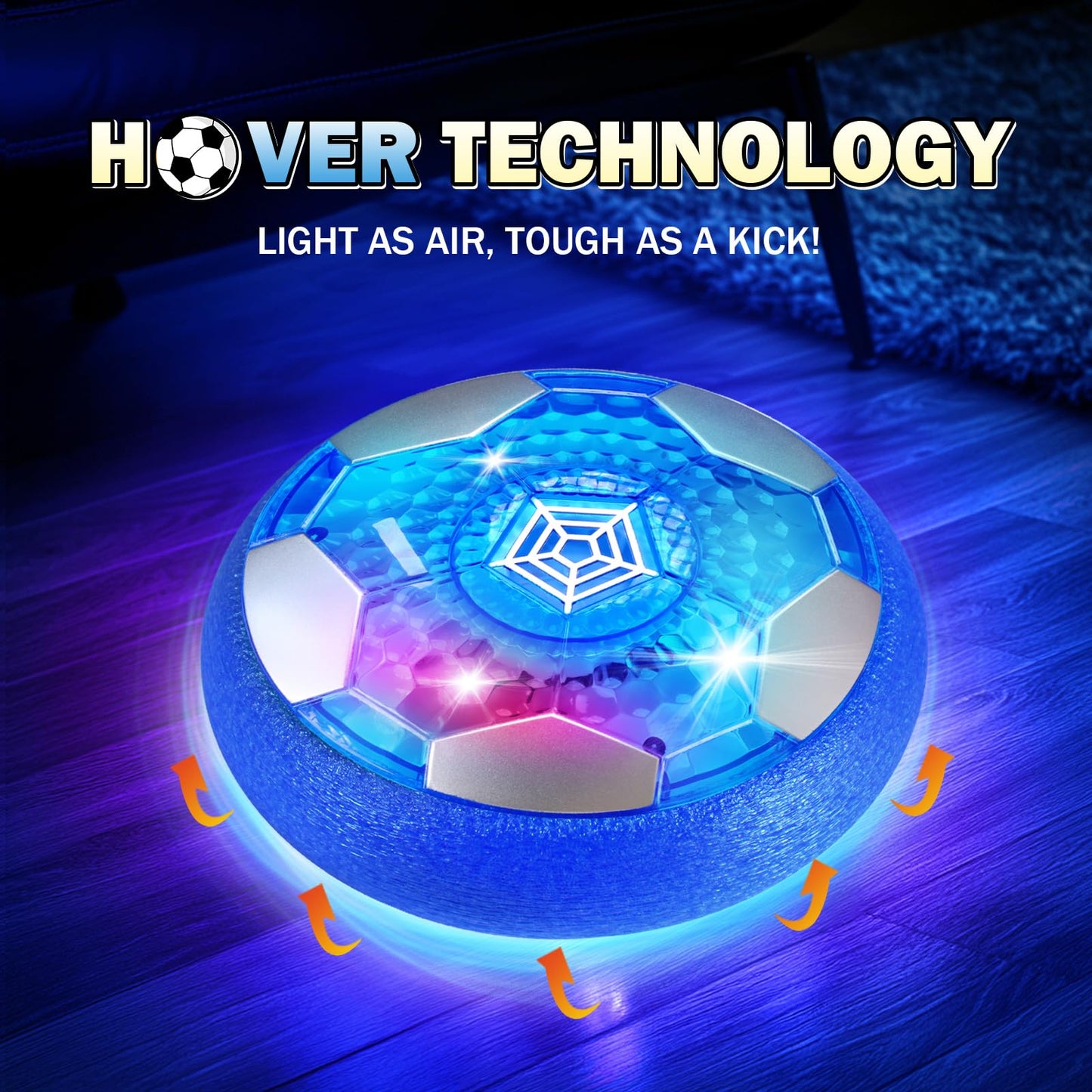 BaLaM Hover Soccer Ball for Kids – Rechargeable Indoor LED Light-Up Ball