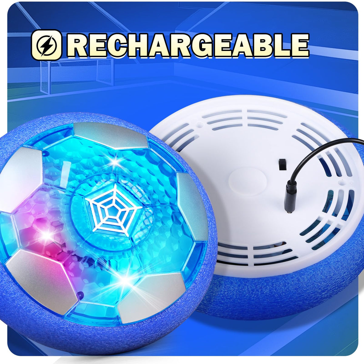 BaLaM Hover Soccer Ball for Kids – Rechargeable Indoor LED Light-Up Ball