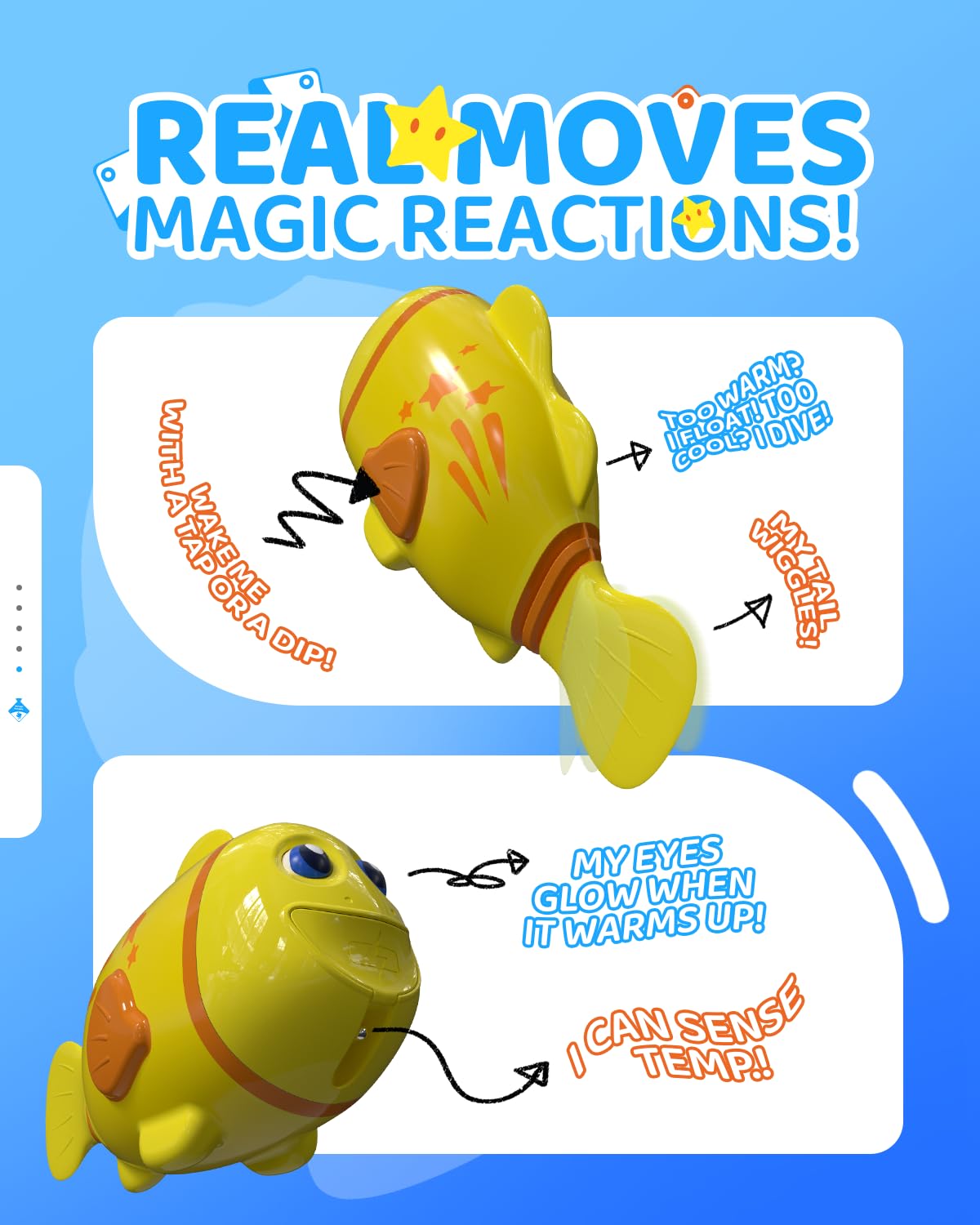 Baldr Rechargeable Swimming Fish Toy with Light-Up Temperature Eyes - Baby Bath and Pool Play
