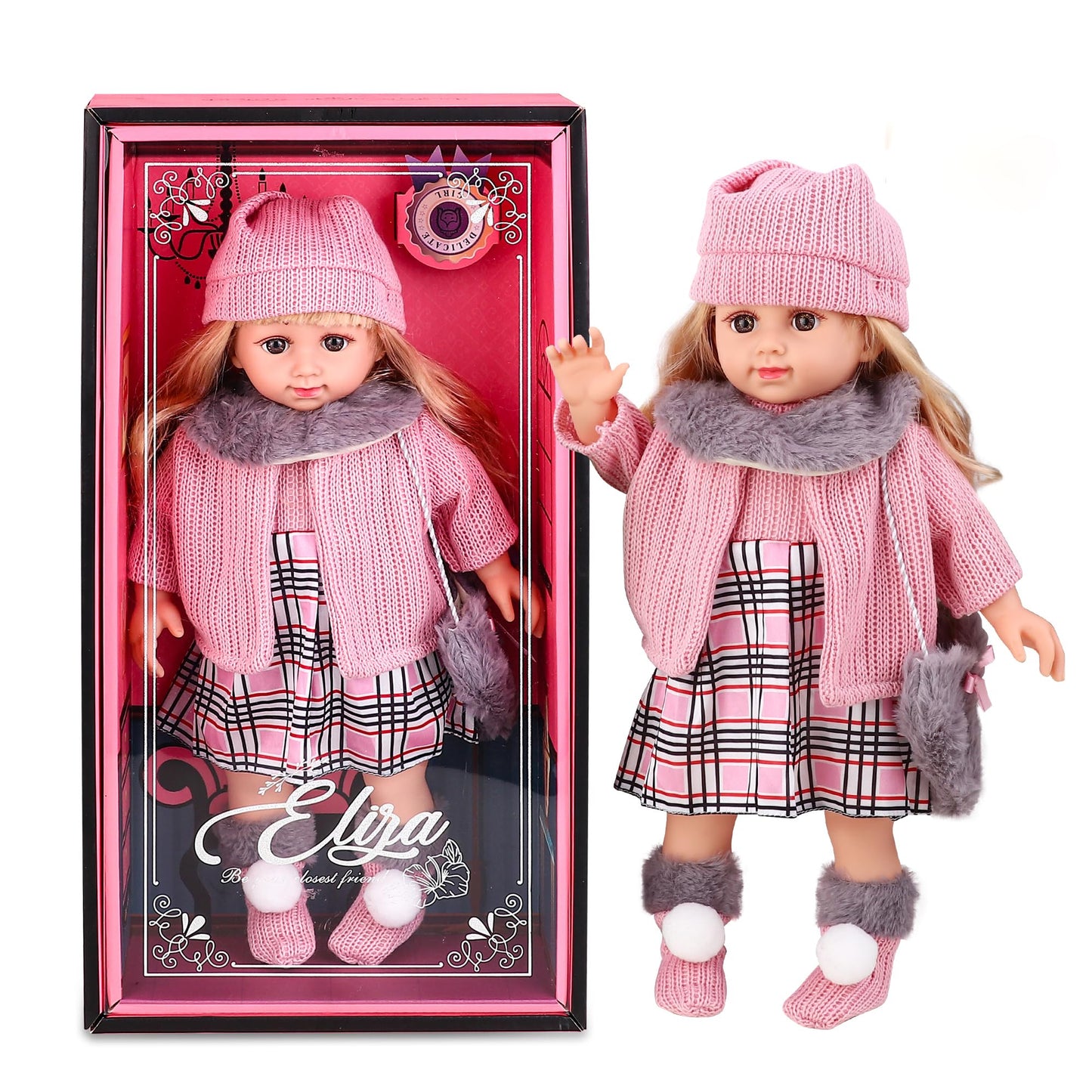 Baljinder American 18-Inch Doll Clothes & Accessories — Touch The Music Girl Doll Set (Hats, Dresses, Scarves, Bags) Gift for Kids 3+