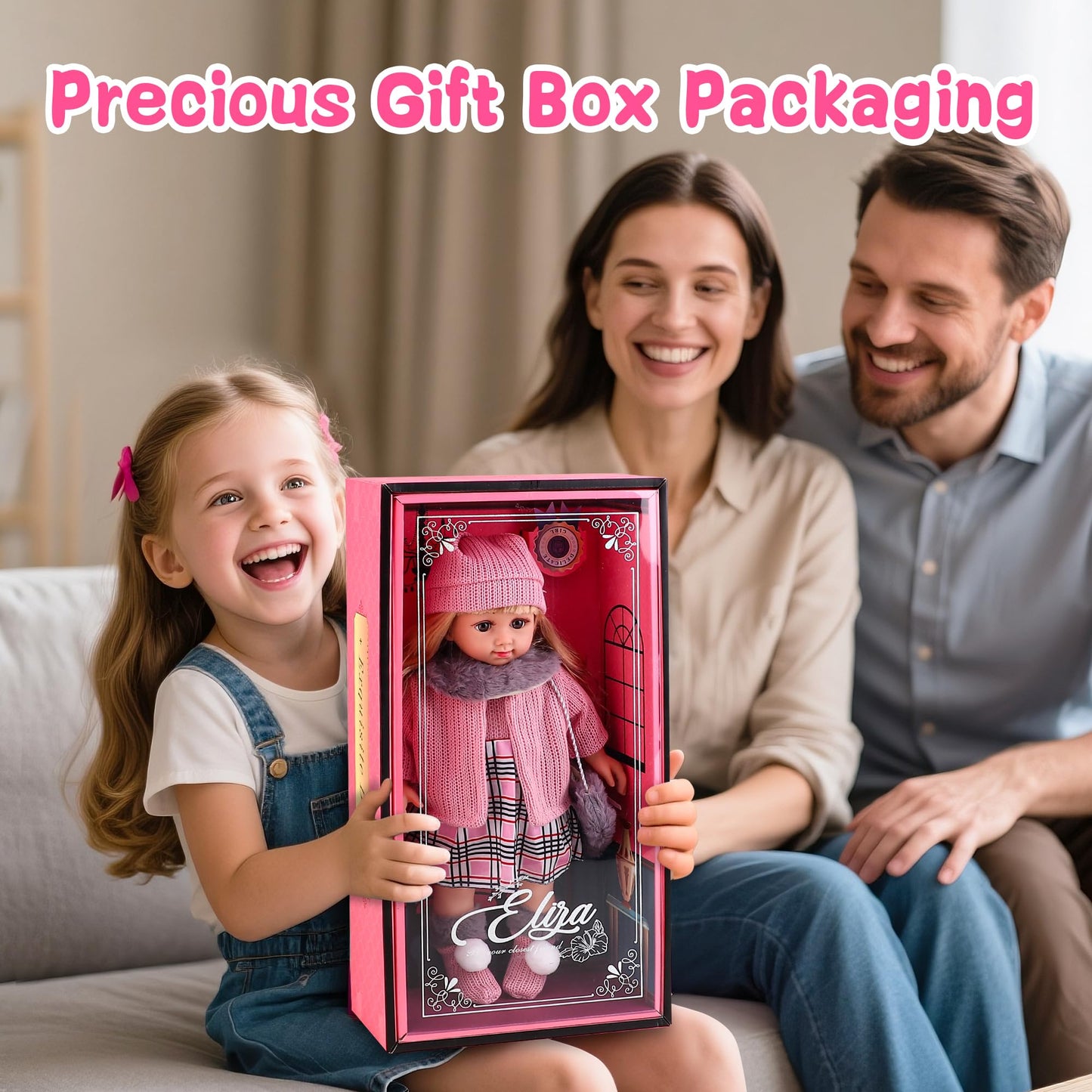 Baljinder American 18-Inch Doll Clothes & Accessories — Touch The Music Girl Doll Set (Hats, Dresses, Scarves, Bags) Gift for Kids 3+