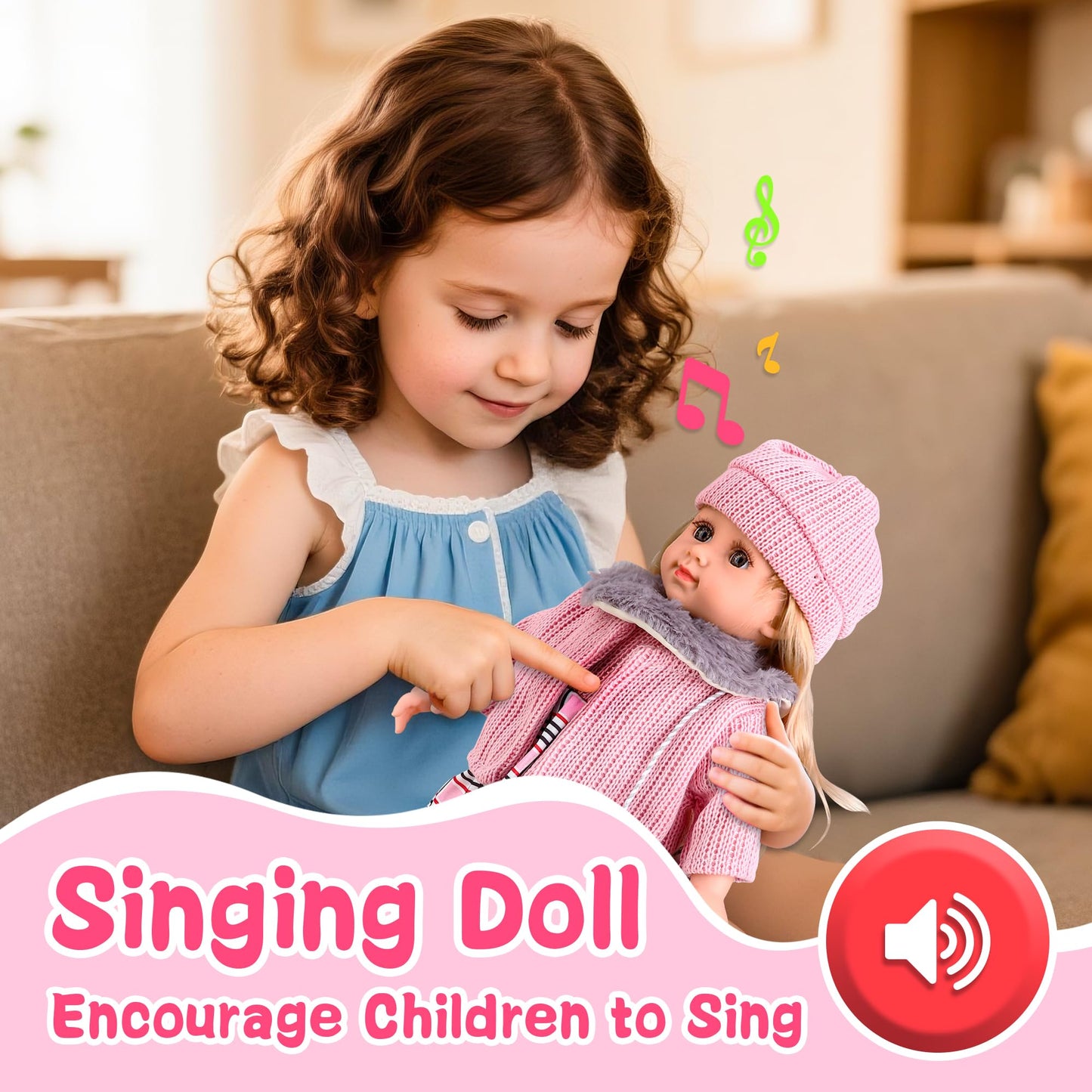 Baljinder American 18-Inch Doll Clothes & Accessories — Touch The Music Girl Doll Set (Hats, Dresses, Scarves, Bags) Gift for Kids 3+