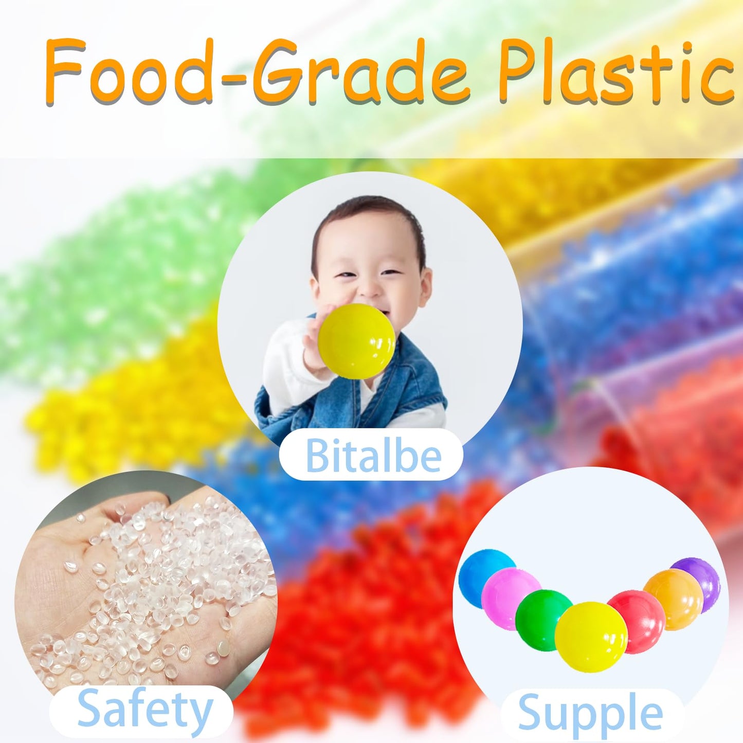 2.2in Ball Pit Balls, 100-Pack in 7 Vivid Colors – Non-Toxic & Durable