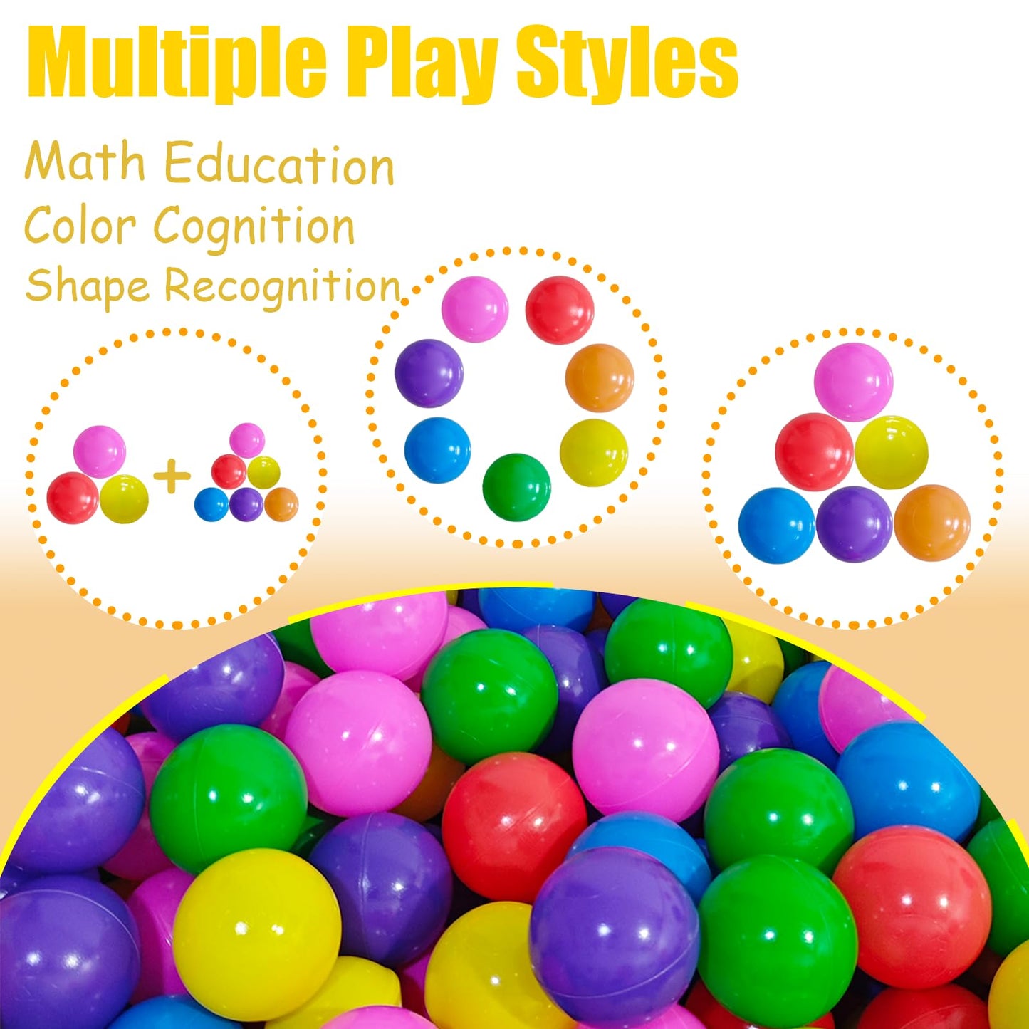 2.2in Ball Pit Balls, 100-Pack in 7 Vivid Colors – Non-Toxic & Durable