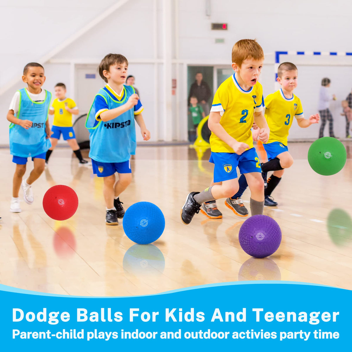 BallFUN Dodgeballs 7-inch Playground Balls – 6 Pack with Pump & Mesh Bag