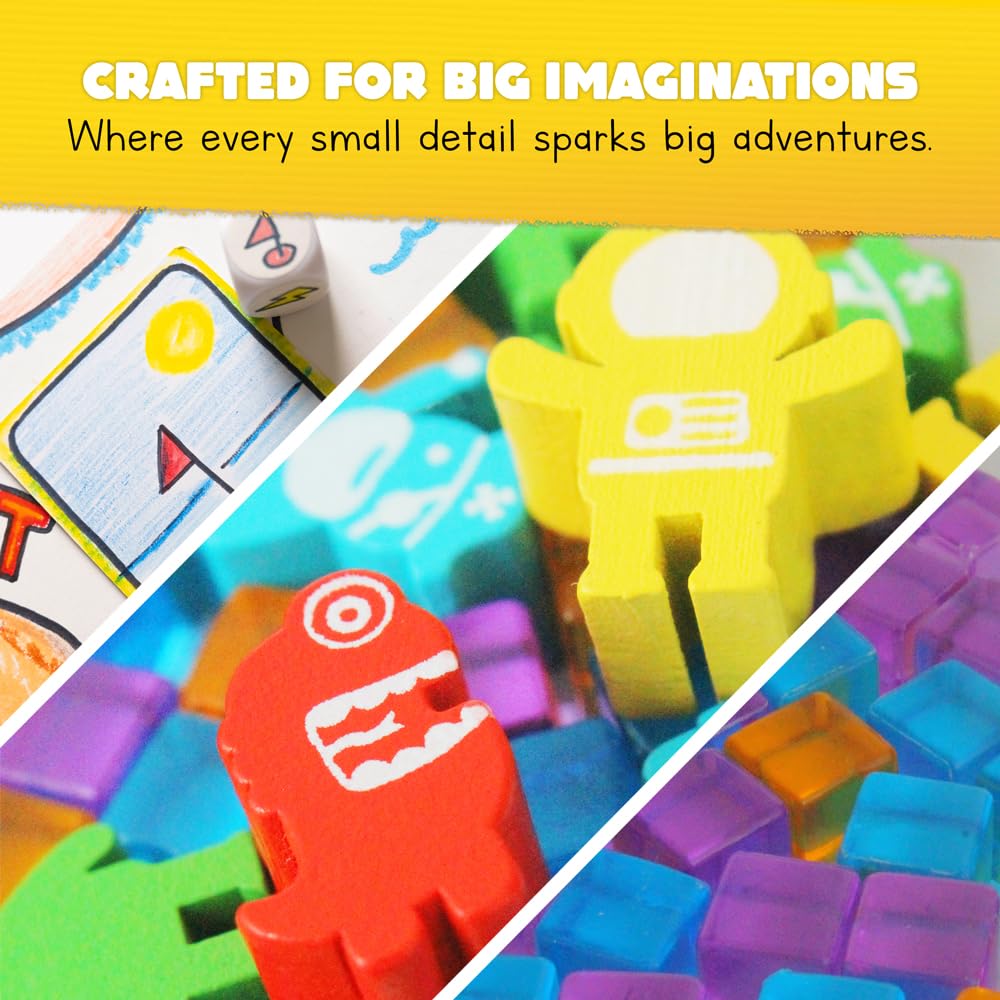 BALUCI GAMES Blank Board Game Kit for Kids & Families – Create Your Own Game with 180+ Pieces