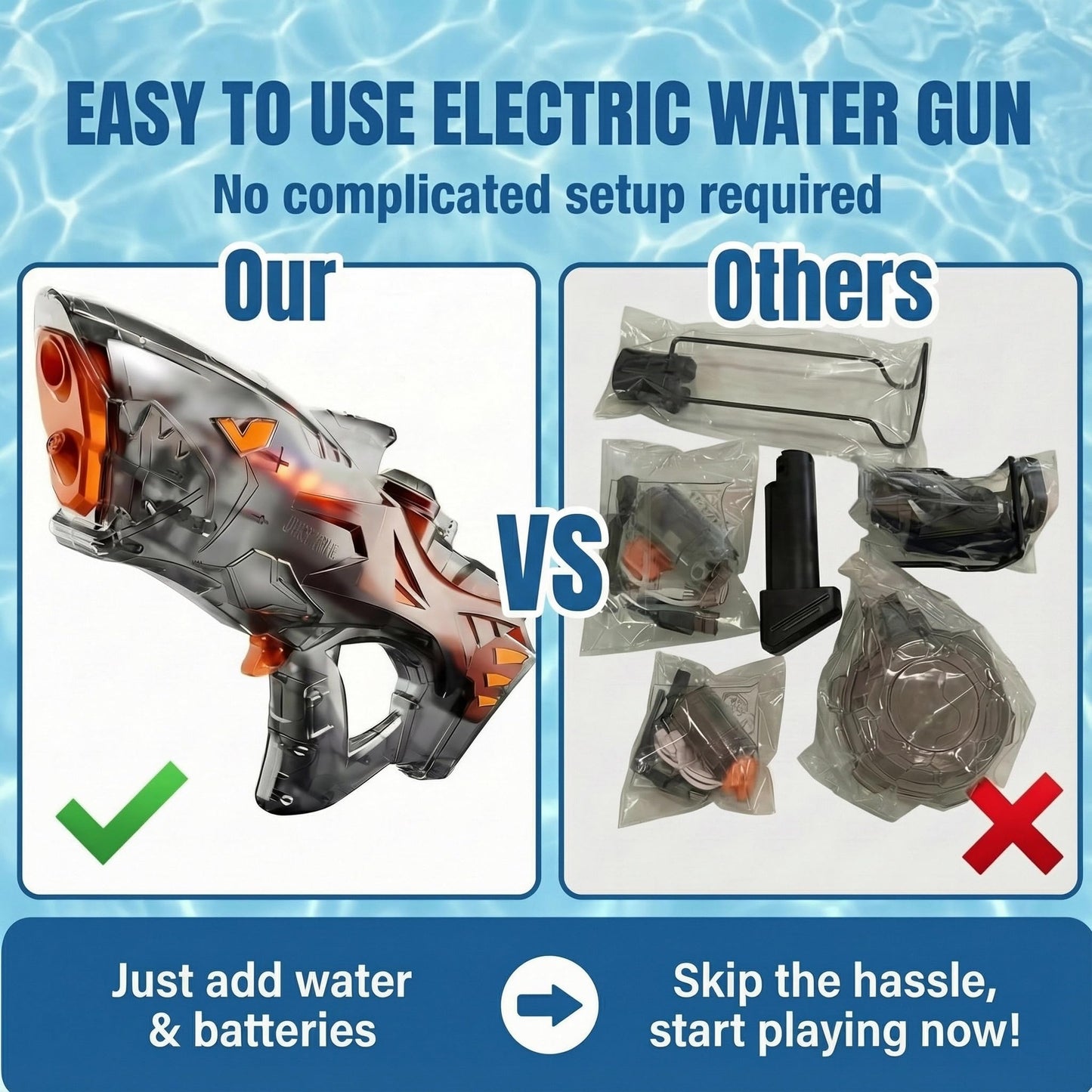 Balyeoseol Water Gun – 32ft Range, 700cc Tank, Leakproof Electric Water Gun