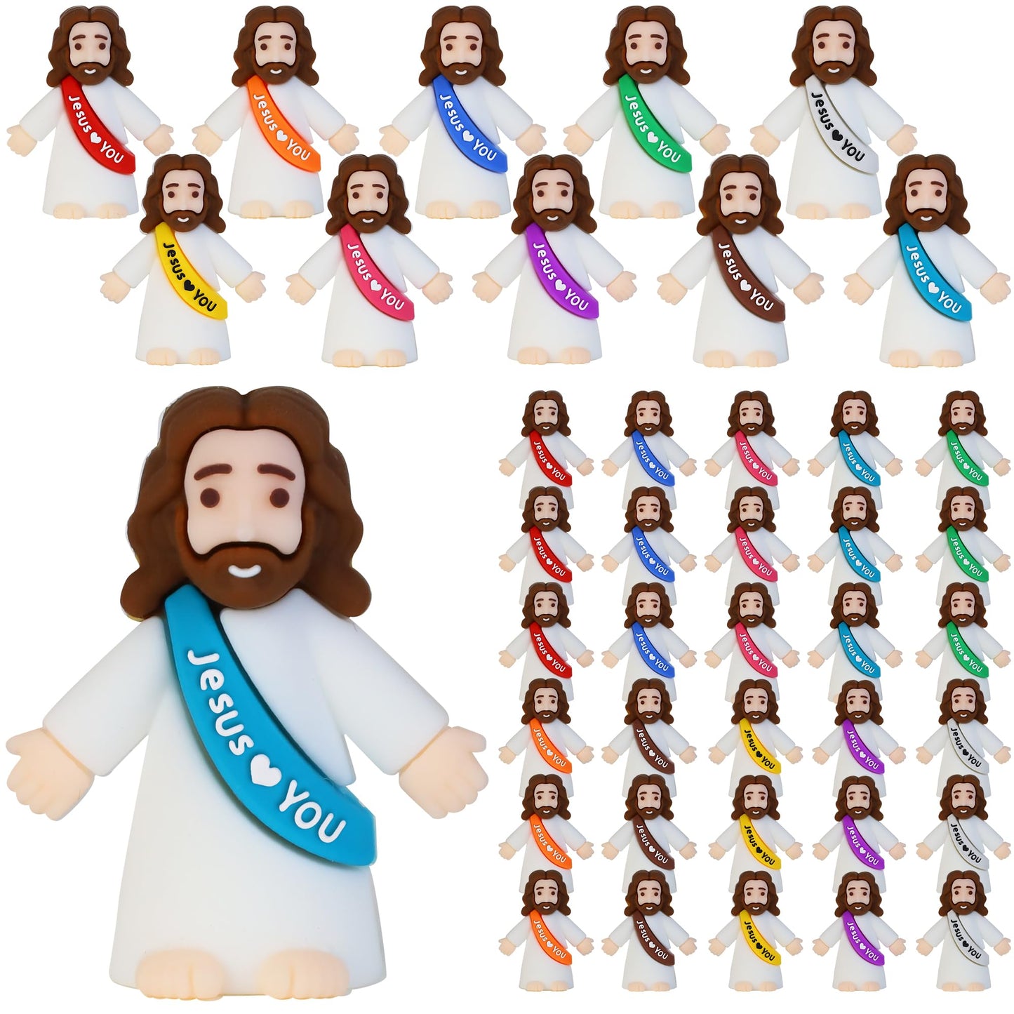 Bamamon 30 Pcs Little Jesus Figures – Mini Jesus Figurines for Easter & Sunday School