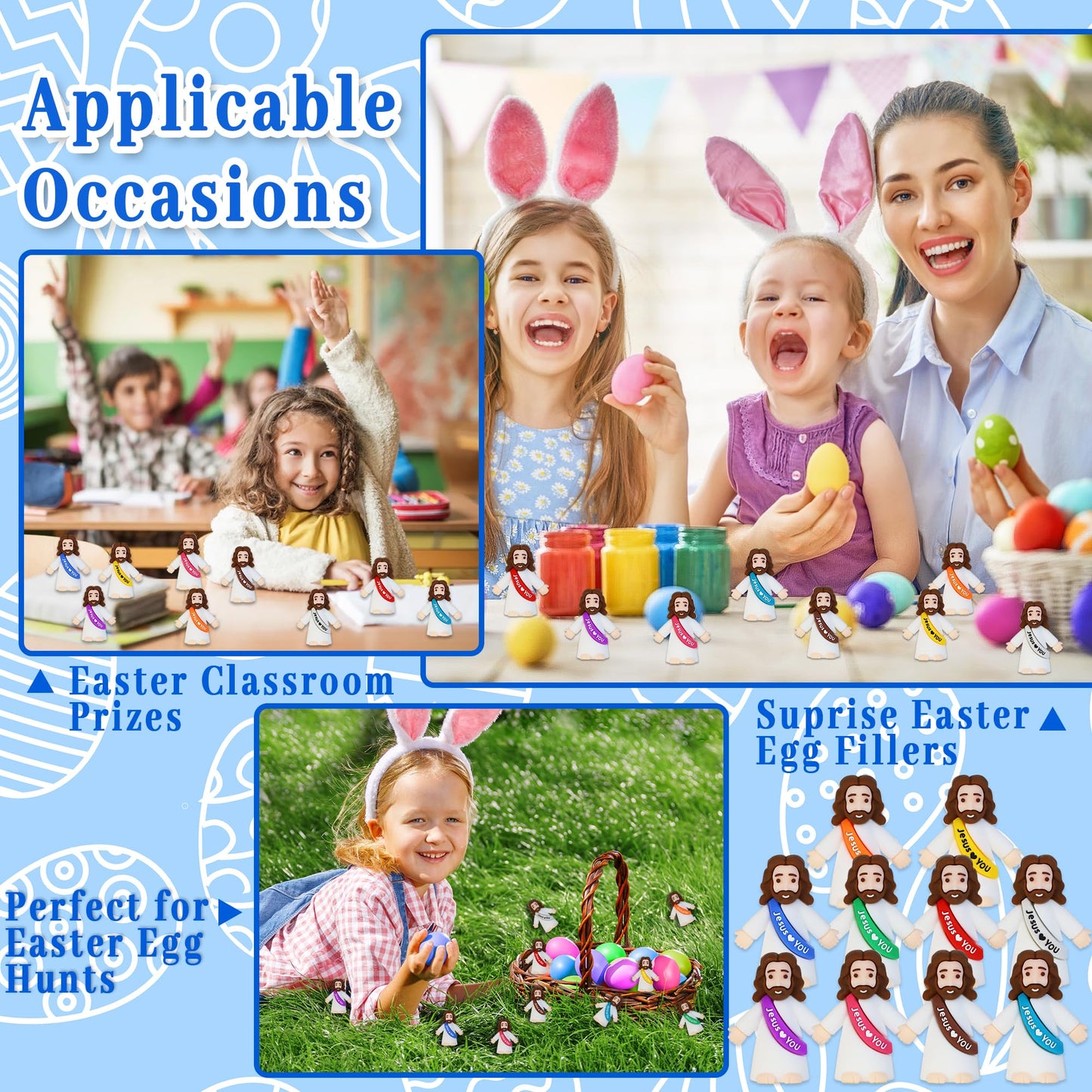 Bamamon 100 Pack Little Jesus Figures – Bulk Easter Religious Party Favors
