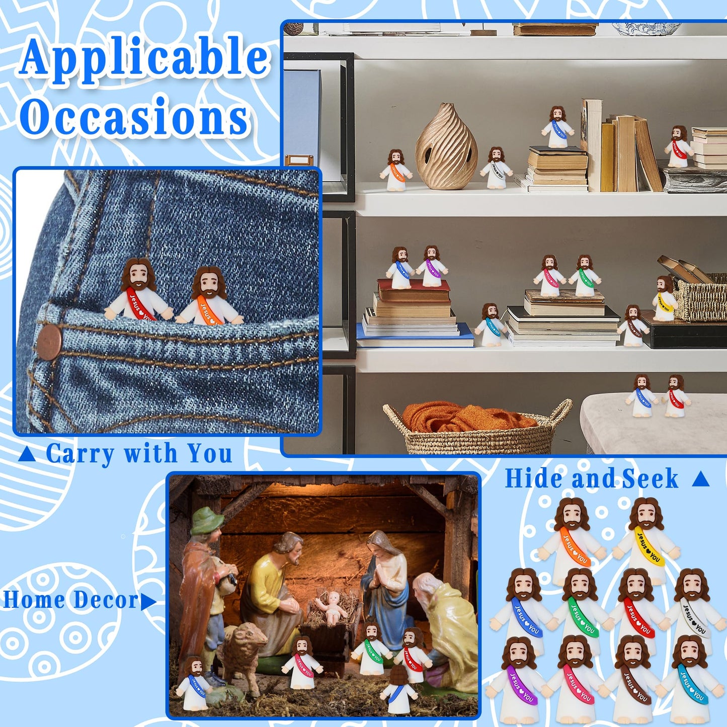 Bamamon 100 Pack Little Jesus Figures – Bulk Easter Religious Party Favors