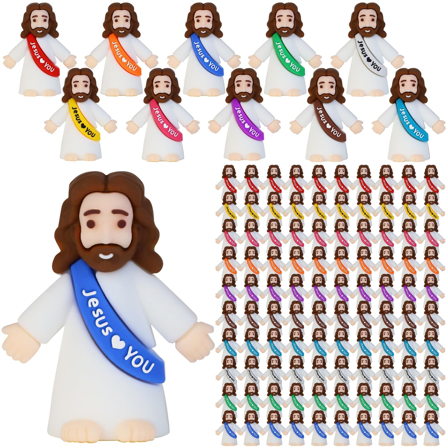 Bamamon 100 Pack Little Jesus Figures – Bulk Easter Religious Party Favors