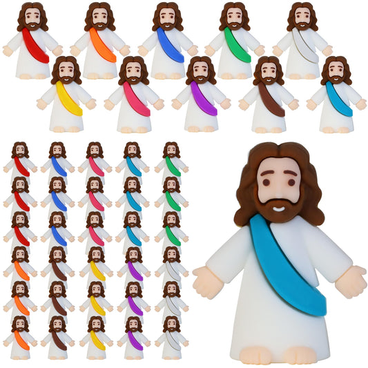 Bamamon 30 Pcs Little Jesus Figures – Bulk Mini Jesus Figurines for Easter, Sunday School & Religious Party Favors