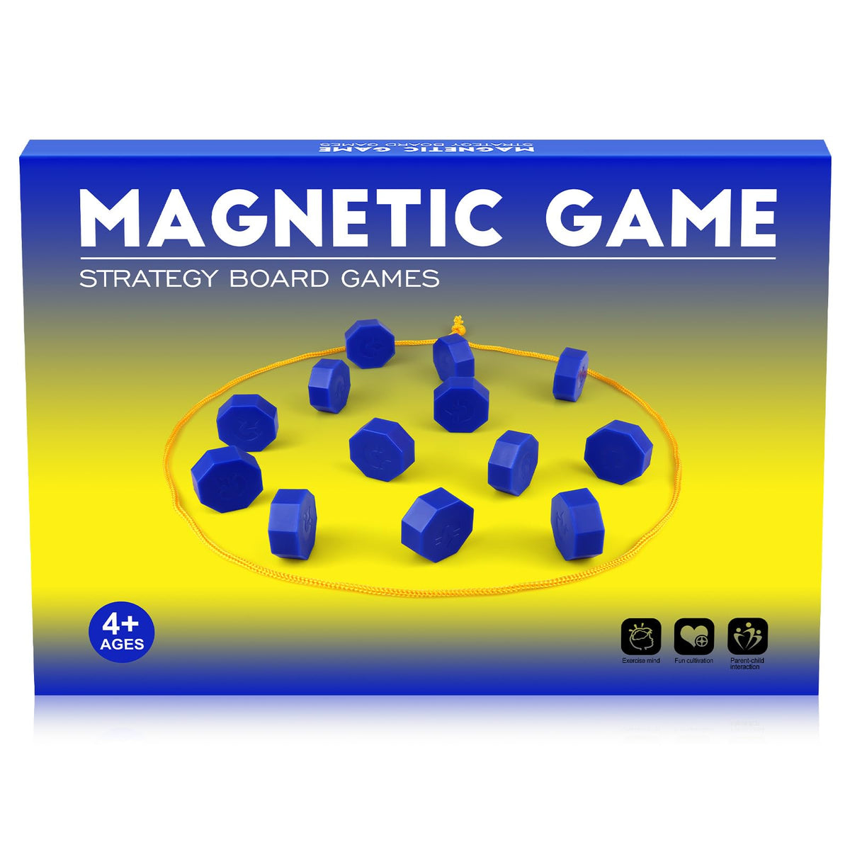 Bameca Magnetic Chess Game – Full-Size Stones, Rope Challenge for Family & Travel